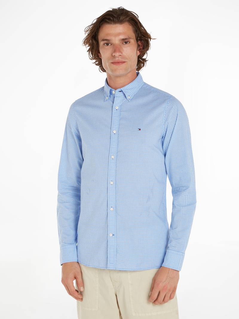 Tommy Hilfiger Karohemd »FLEX TEXTURED GINGHAM SF SHIRT«, mit kleiner Logostickerei von TOMMY HILFIGER