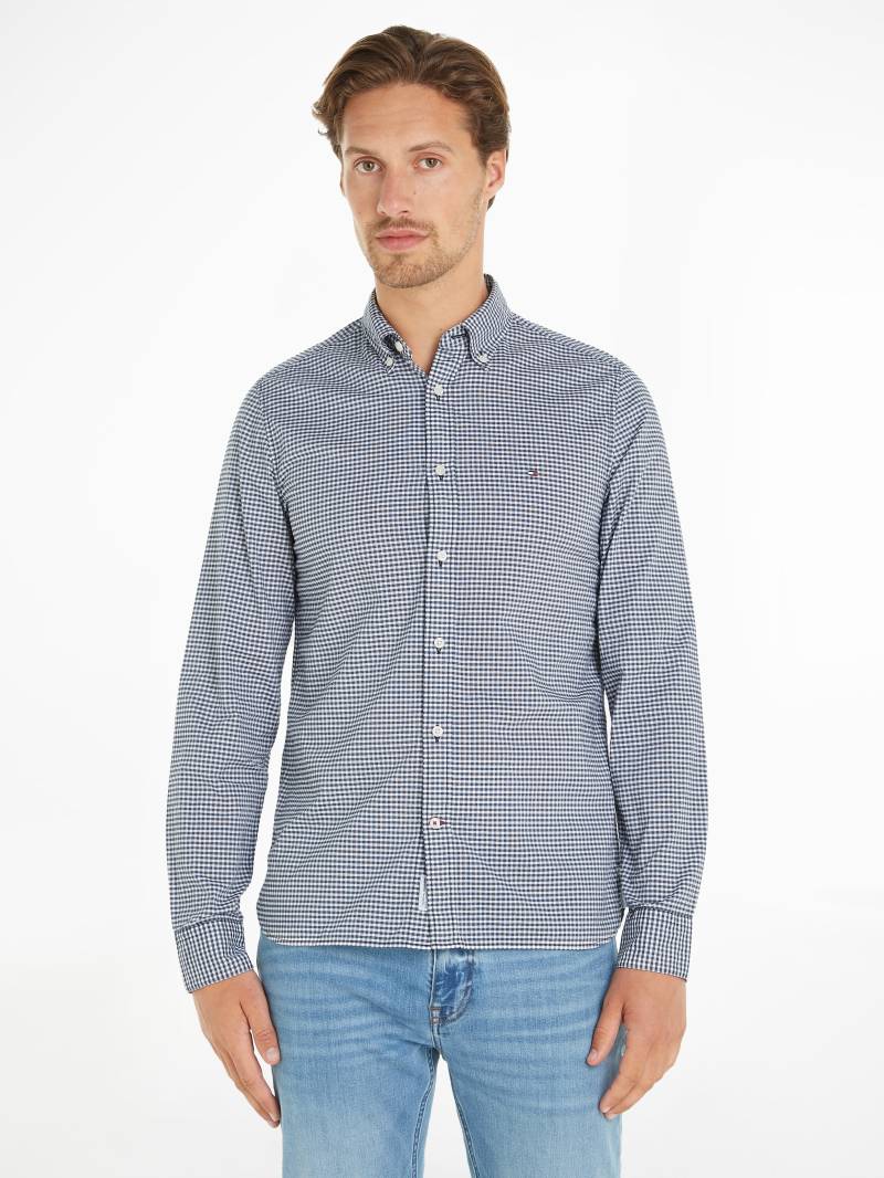 Tommy Hilfiger Karohemd »FLEX TEXTURED GINGHAM SF SHIRT«, mit kleiner Logostickerei von TOMMY HILFIGER