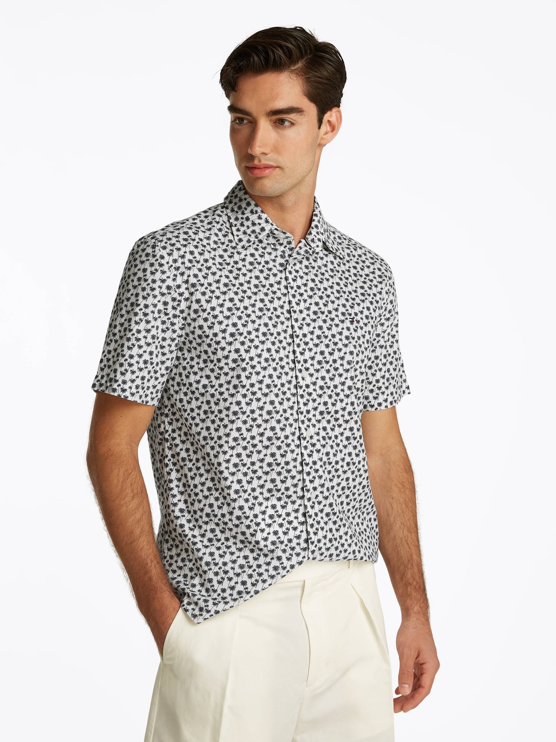 Tommy Hilfiger Kurzarmhemd »FLEX POPLIN PALM SS SF SHIRT« von TOMMY HILFIGER