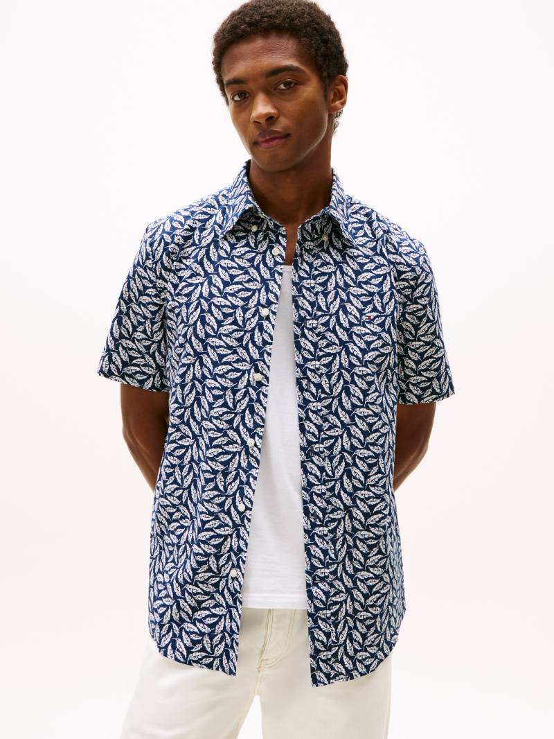 Tommy Hilfiger Kurzarmhemd »LINEN BLEND PRINT S/S RF SHIRT«, modischer Print, mit Leinenanteil von TOMMY HILFIGER