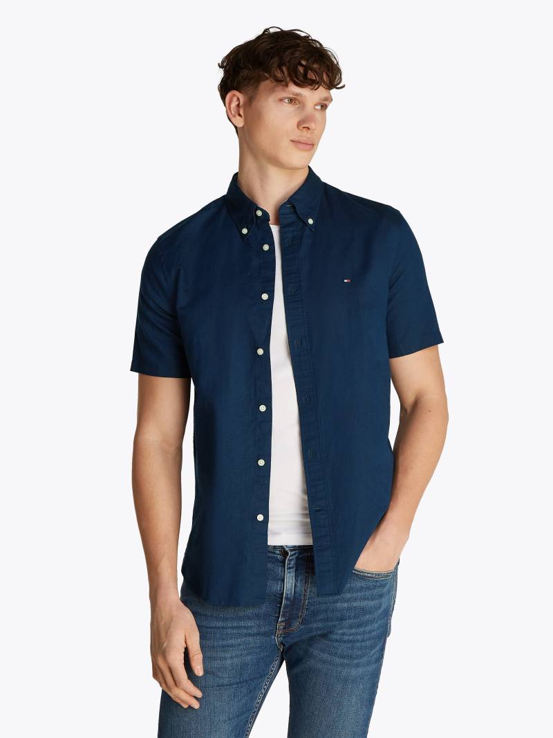 Tommy Hilfiger Kurzarmhemd »LINEN BLEND SOLID SS RF SHIRT«, mit Button-down-Kragen von TOMMY HILFIGER