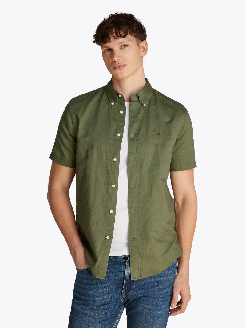 Tommy Hilfiger Kurzarmhemd »LINEN BLEND SOLID SS RF SHIRT«, mit Button-down-Kragen von TOMMY HILFIGER