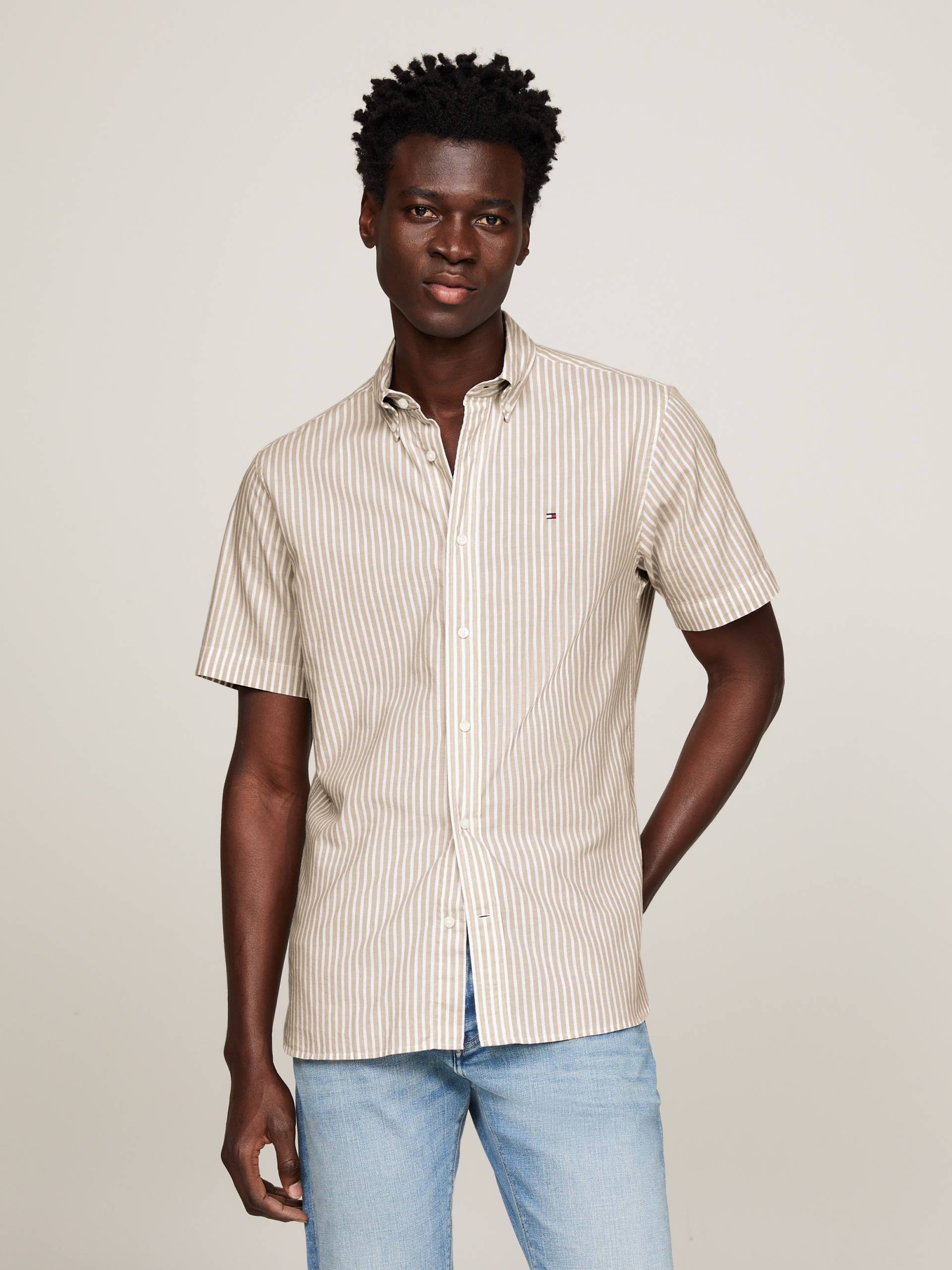 Tommy Hilfiger Kurzarmhemd »W-CO/LI CLASSIC STP RF SHIRT«, fein gestreift von TOMMY HILFIGER