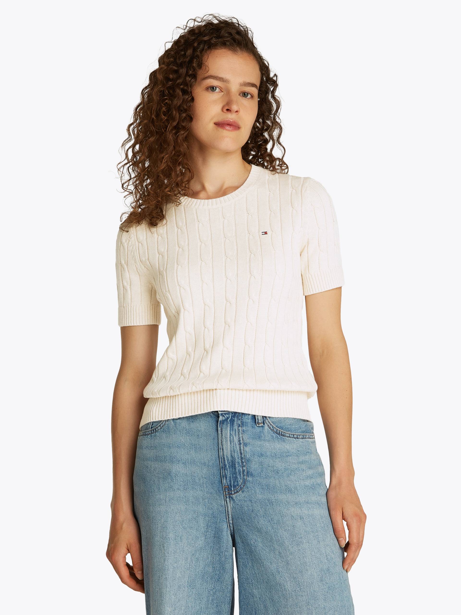 Tommy Hilfiger Kurzarmpullover »1985 CO MINI CABLE C-NK SS SWT«, in tollem Strickmuster Tommy Hilfiger Kurzarmpullover »1985 CO MINI CABLE C-NK SS SWT«, in tollem Strickmuster von TOMMY HILFIGER