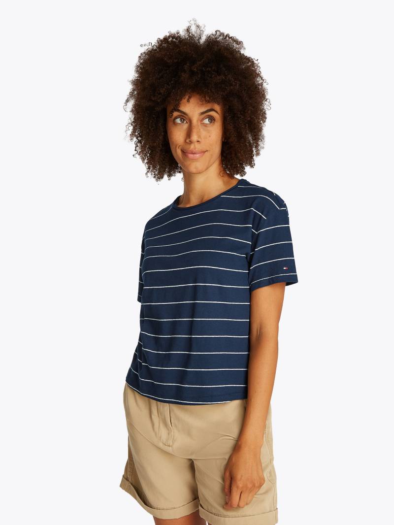 Tommy Hilfiger Kurzarmshirt »MODERN CO LINEN C-NK SS«, mit Streifenmuster,kühlendes Premium Leinen von TOMMY HILFIGER