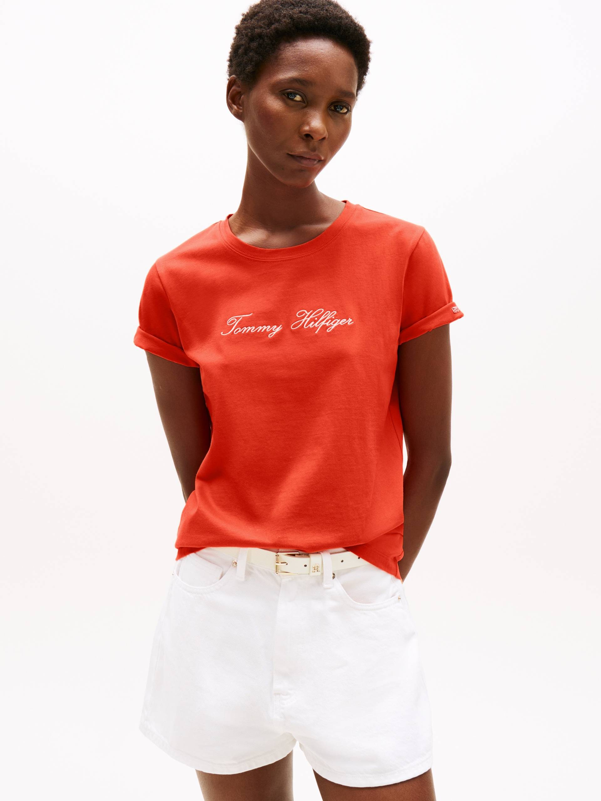 Tommy Hilfiger Kurzarmshirt »SCRIPT REG C-NK SS T-SHIRT«, mit Tommy Hilfiger Script Logo-Schriftzug von TOMMY HILFIGER