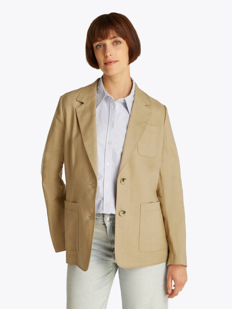 Tommy Hilfiger Kurzblazer »ESS LINEN REGULAR SB BLAZER«, mit Metalllabel,kühlendes Premium Leinen von TOMMY HILFIGER