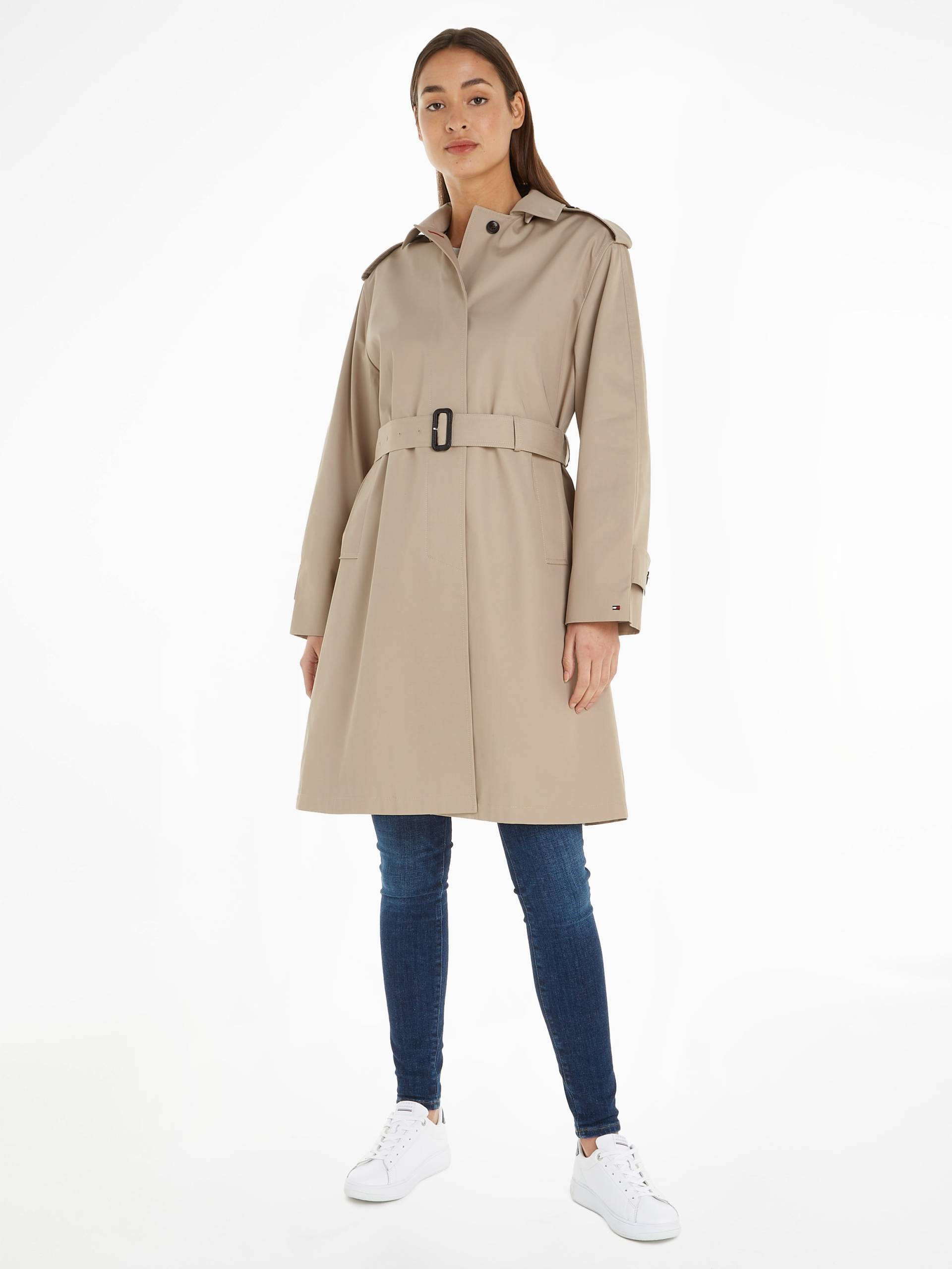 Tommy Hilfiger Kurzmantel »COTTON SB HOODED BELTED COAT« von TOMMY HILFIGER