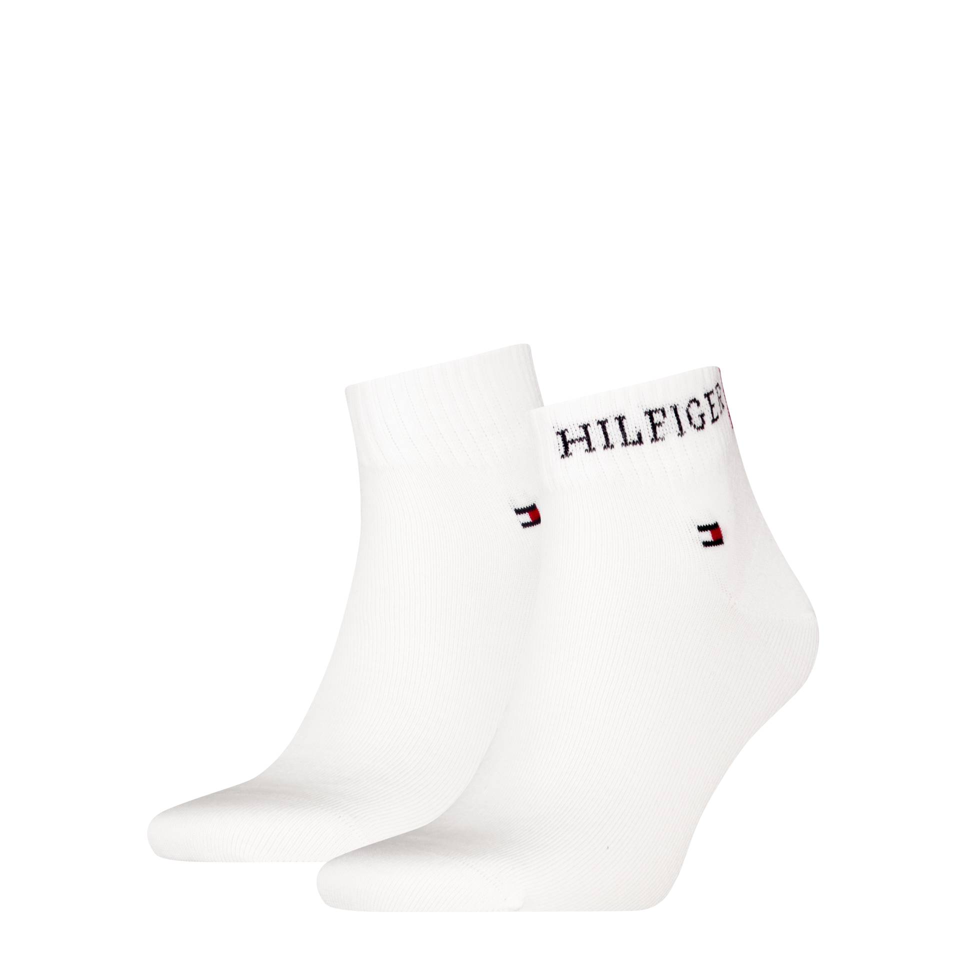 Tommy Hilfiger Kurzsocken »TH MEN QUARTER 2P HILFIGER TAB«, (2 Paar), Logo-Flag und Schriftzug von TOMMY HILFIGER