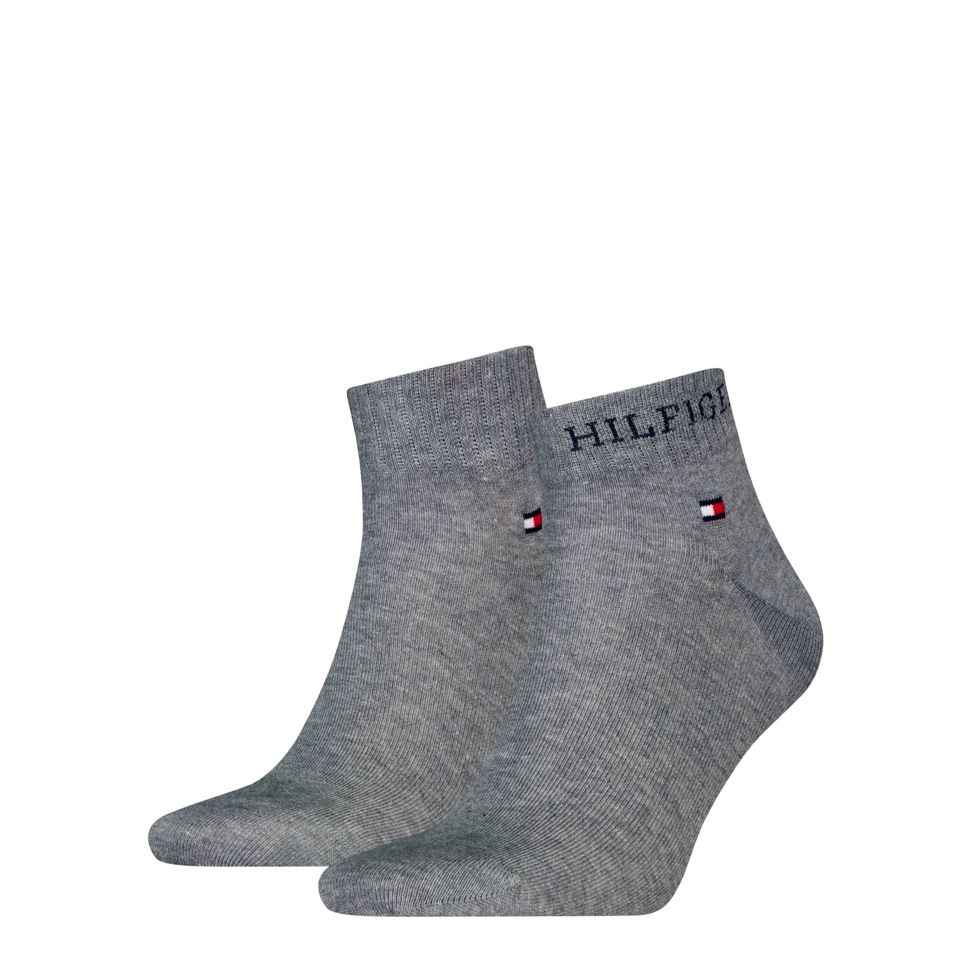 Tommy Hilfiger Kurzsocken »TH MEN QUARTER 2P HILFIGER TAB«, (2 Paar), Logo-Flag und Schriftzug von TOMMY HILFIGER
