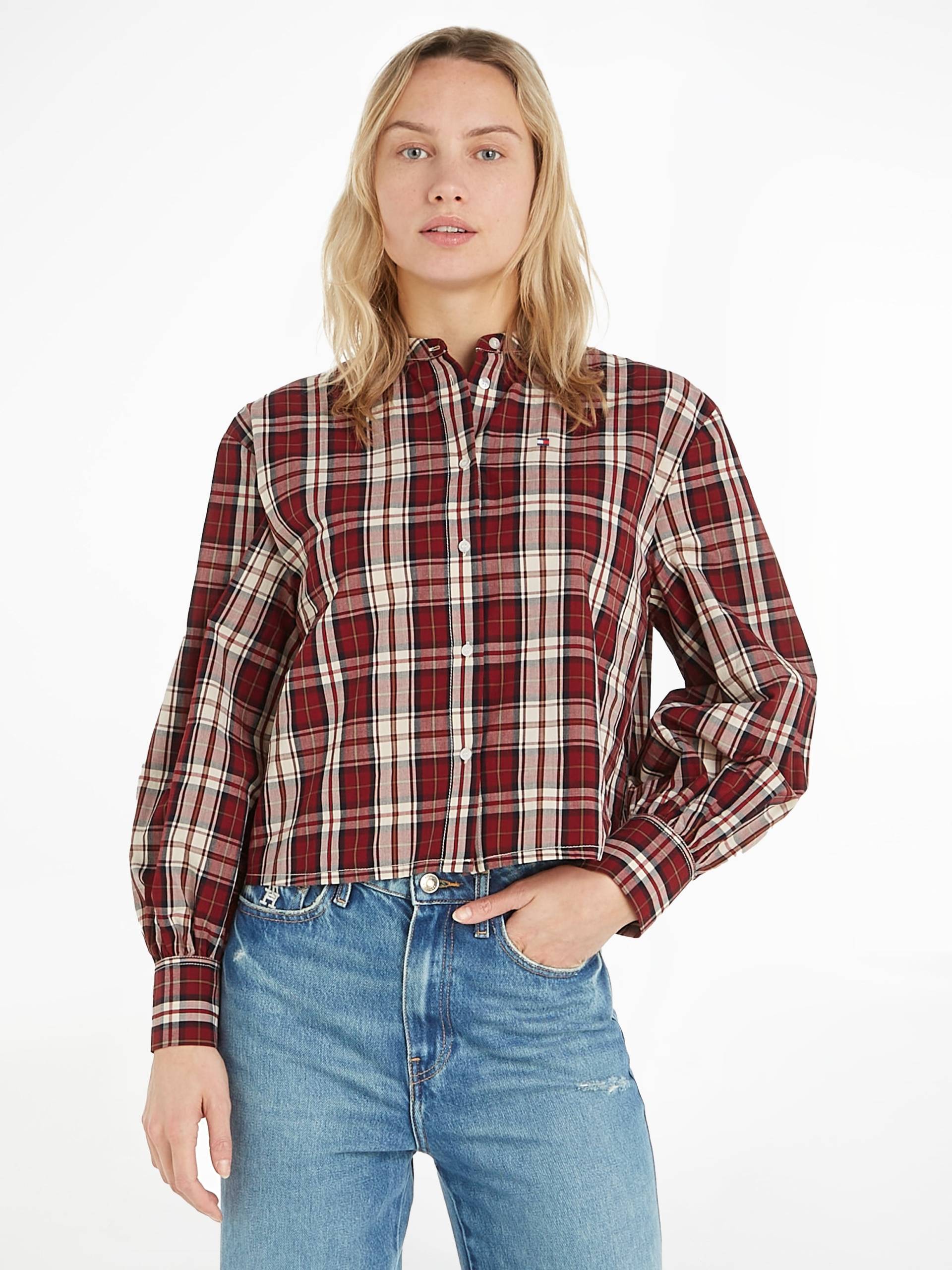 Tommy Hilfiger Langarmbluse »TARTAN CO COLLARLESS SHIRT« von TOMMY HILFIGER