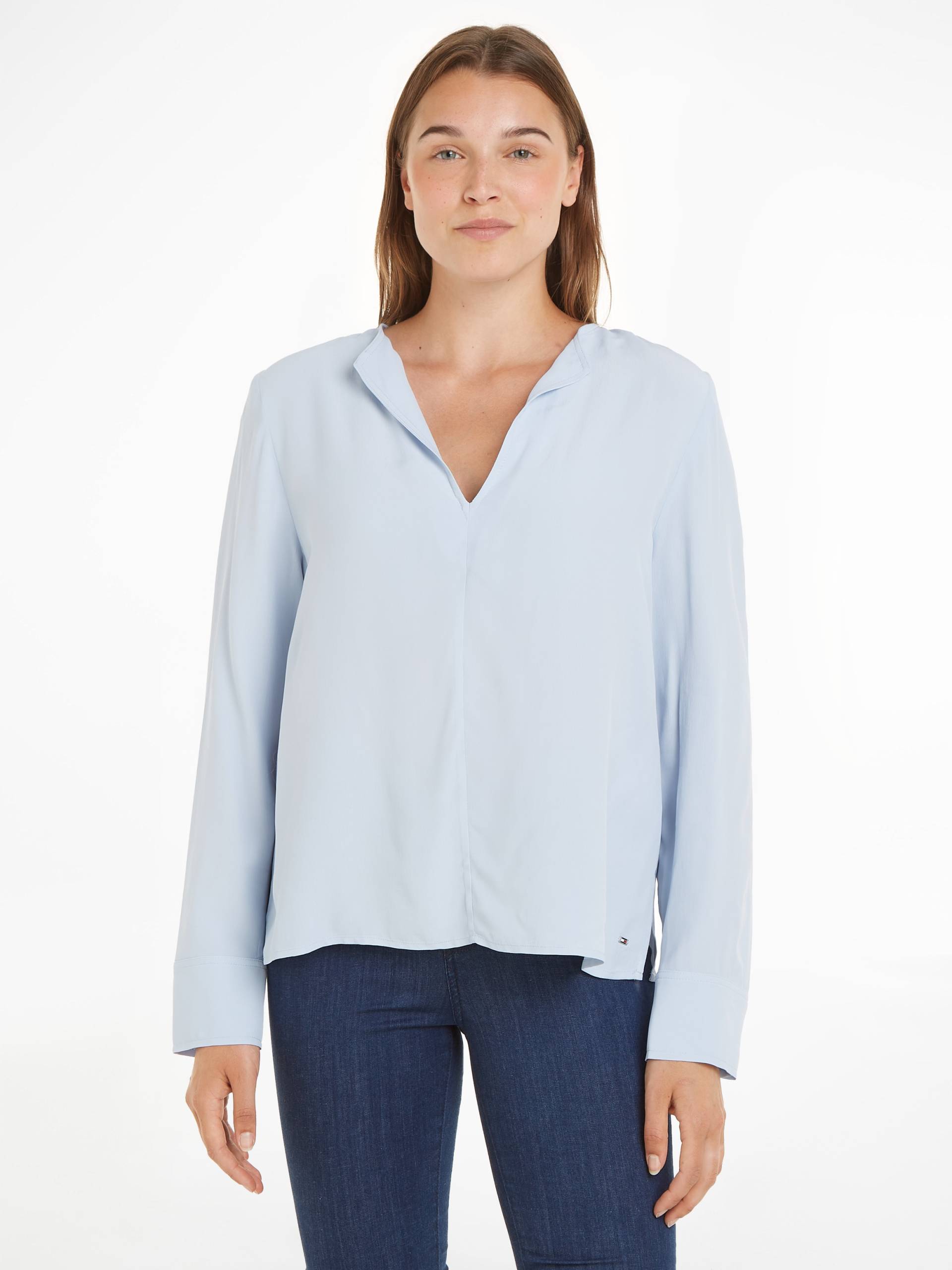 Tommy Hilfiger Langarmbluse »VISCOSE CREPE V-NECK BLOUSE« von TOMMY HILFIGER