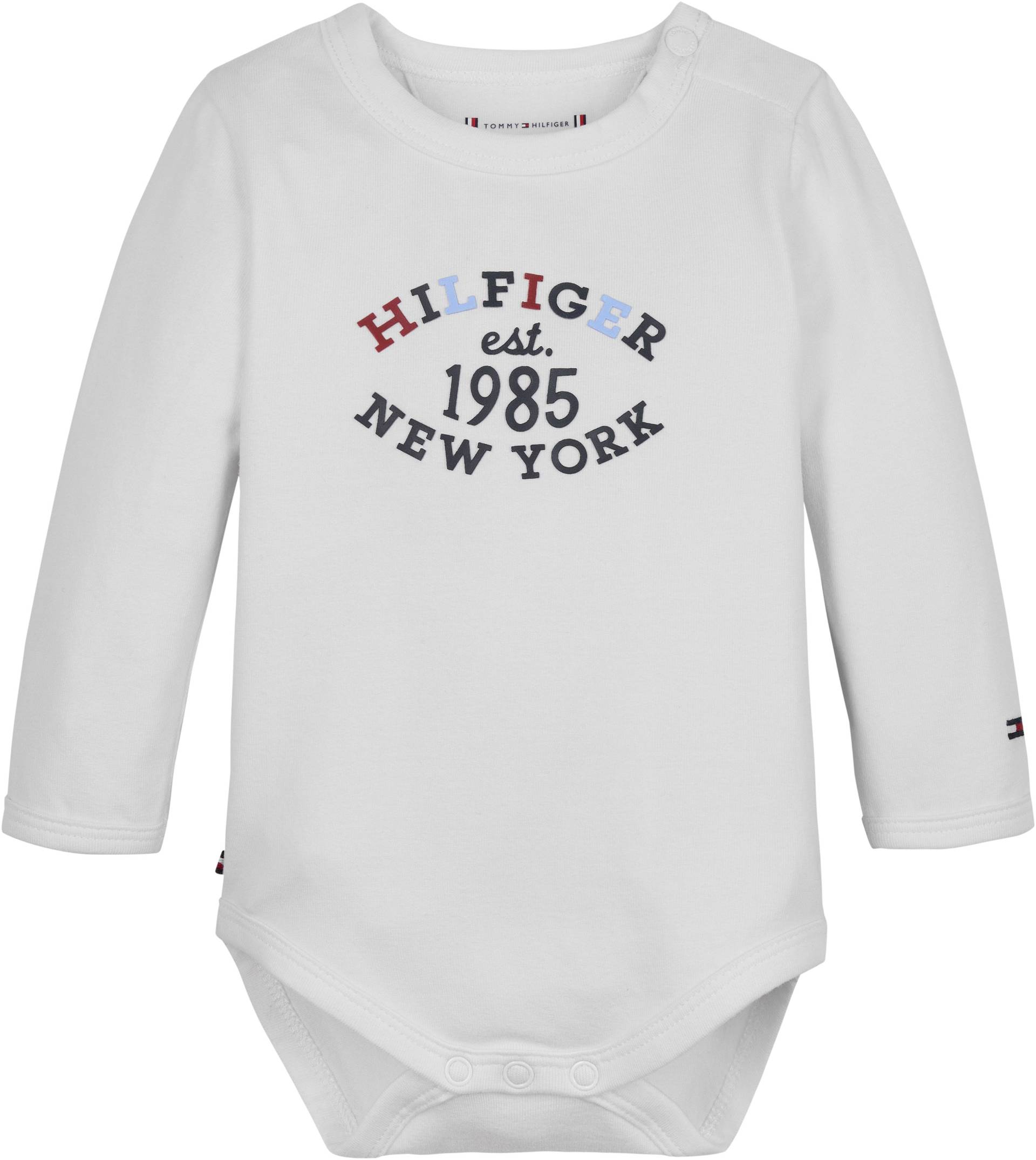Tommy Hilfiger Langarmbody »MONOTYPE OVAL BODY LS«, Baby bis 2 Jahre, Drucker am Ausschnitt + im Schritt, Logoprint von TOMMY HILFIGER