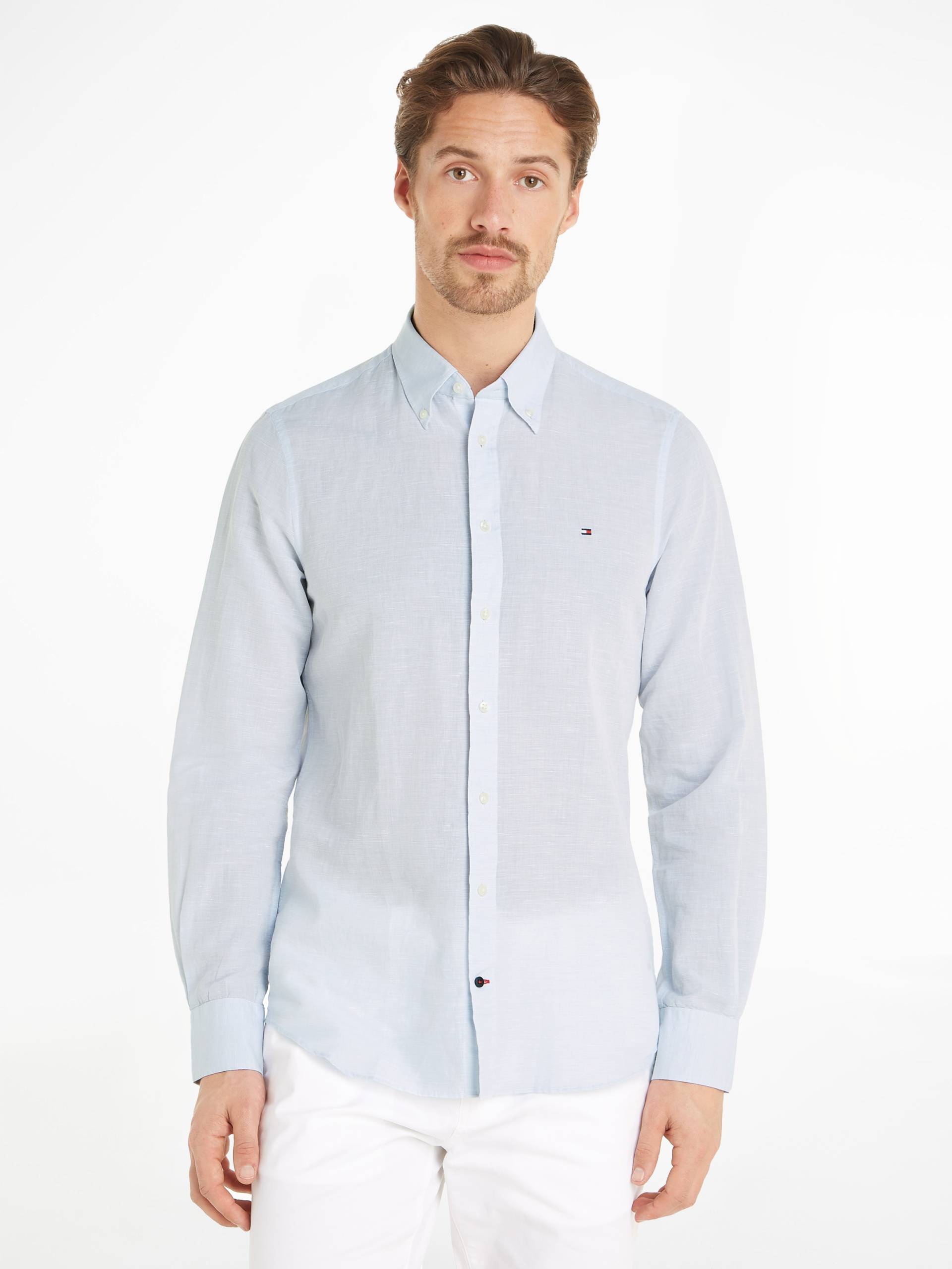 Tommy Hilfiger Langarmhemd »CL W-CO LINEN SOLID SF SHIRT« von TOMMY HILFIGER