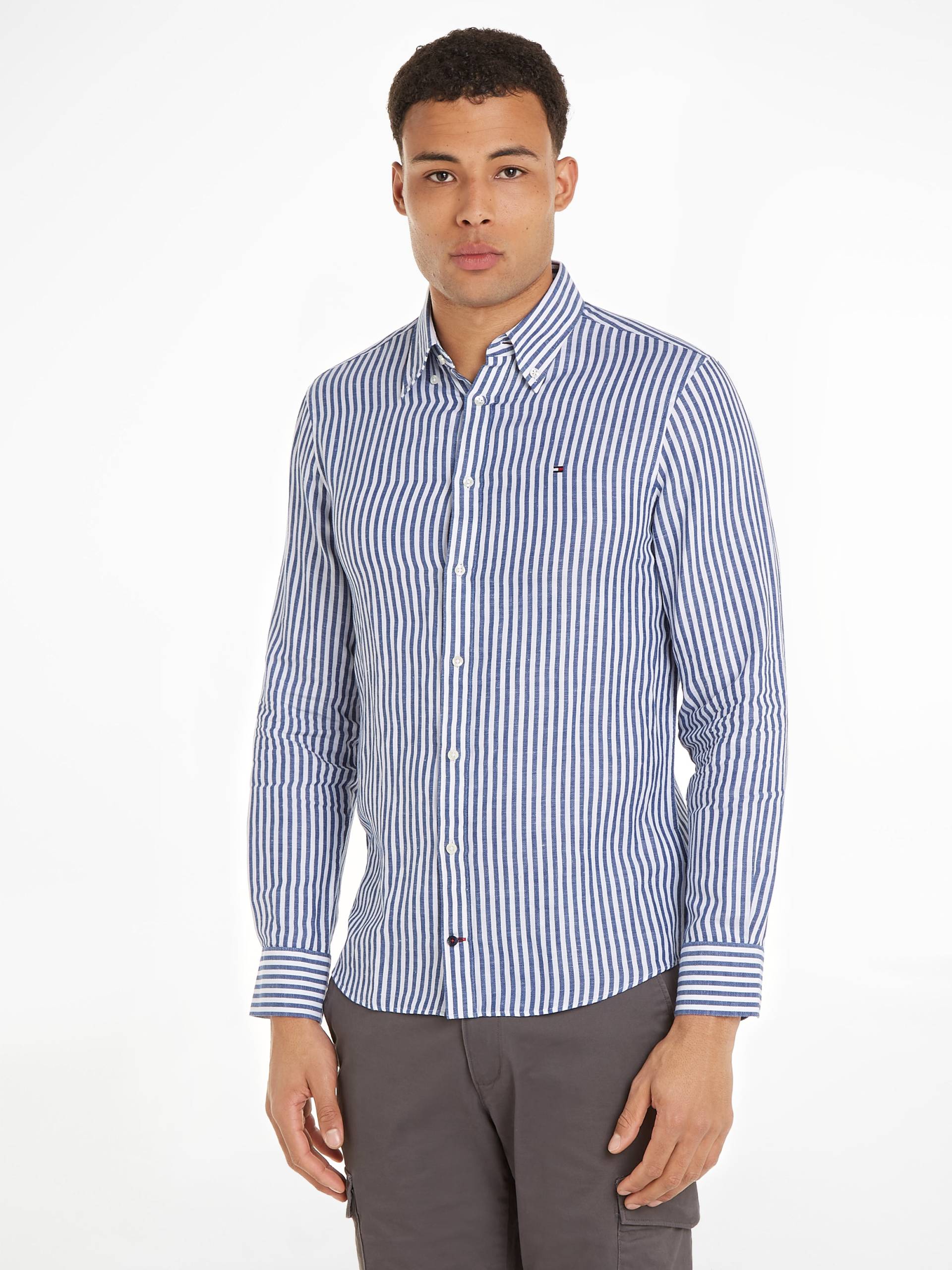 Tommy Hilfiger Langarmhemd »CL W-COTTON LINEN STRIPE SHIRT«, modisch gestreift von TOMMY HILFIGER