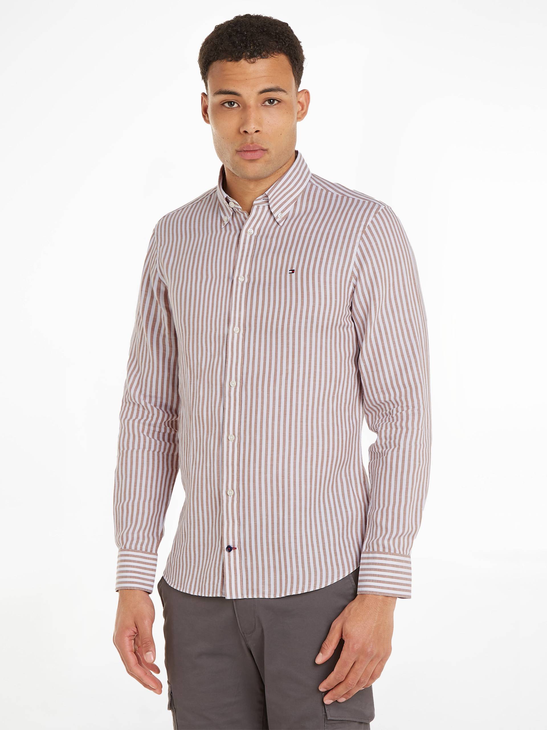 Tommy Hilfiger Langarmhemd »CL W-COTTON LINEN STRIPE SHIRT« von TOMMY HILFIGER