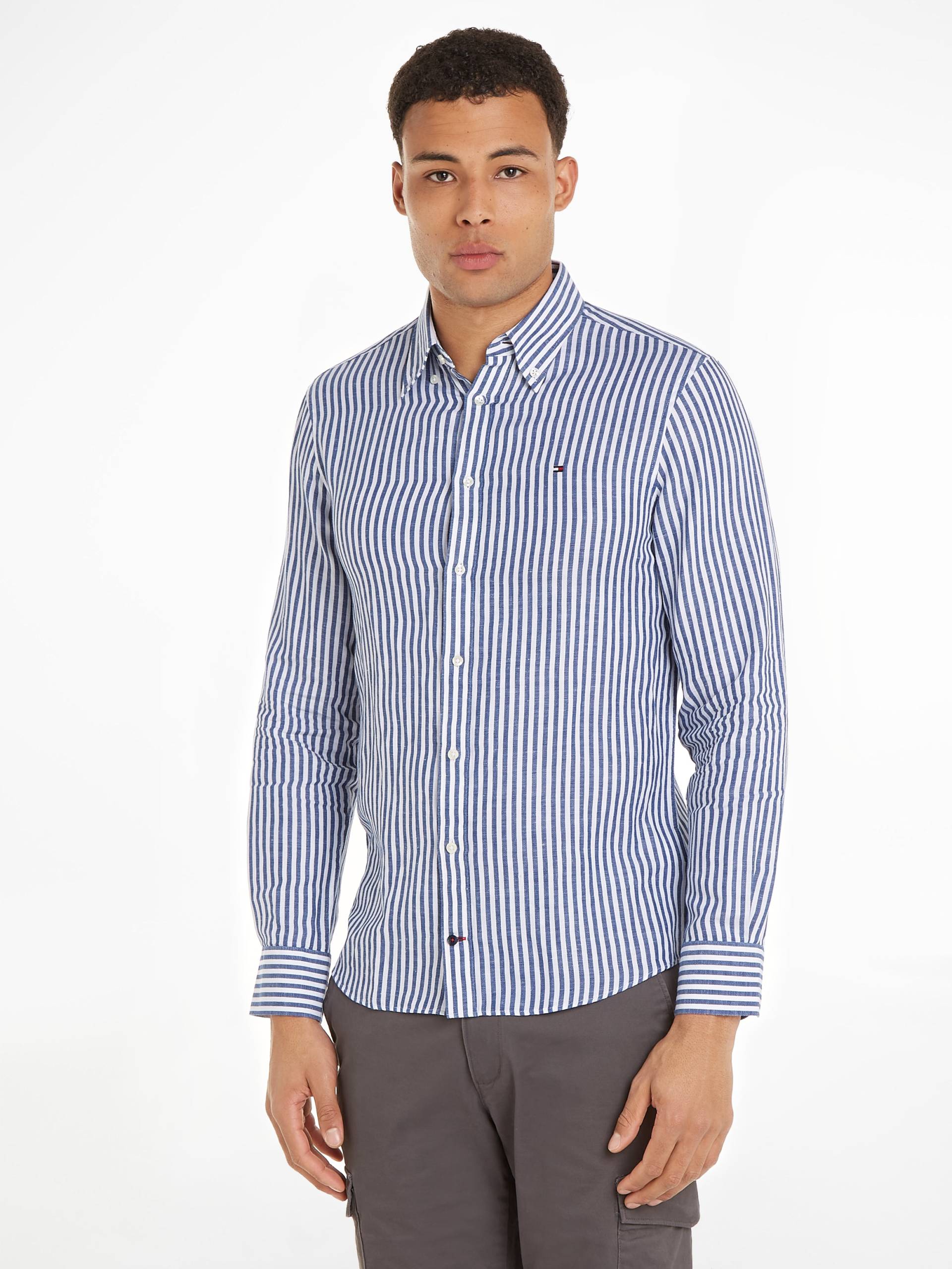 Tommy Hilfiger Langarmhemd »CL W-COTTON LINEN STRIPE SHIRT« von TOMMY HILFIGER