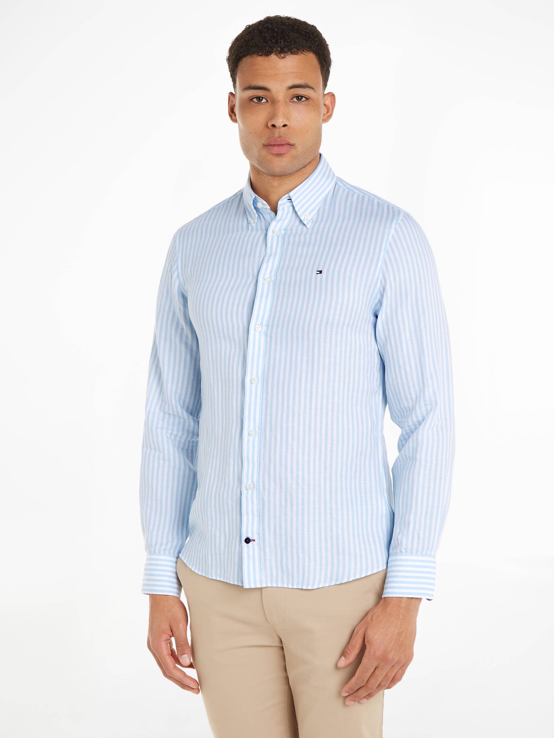 Tommy Hilfiger Langarmhemd »CL W-COTTON LINEN STRIPE SHIRT« von TOMMY HILFIGER