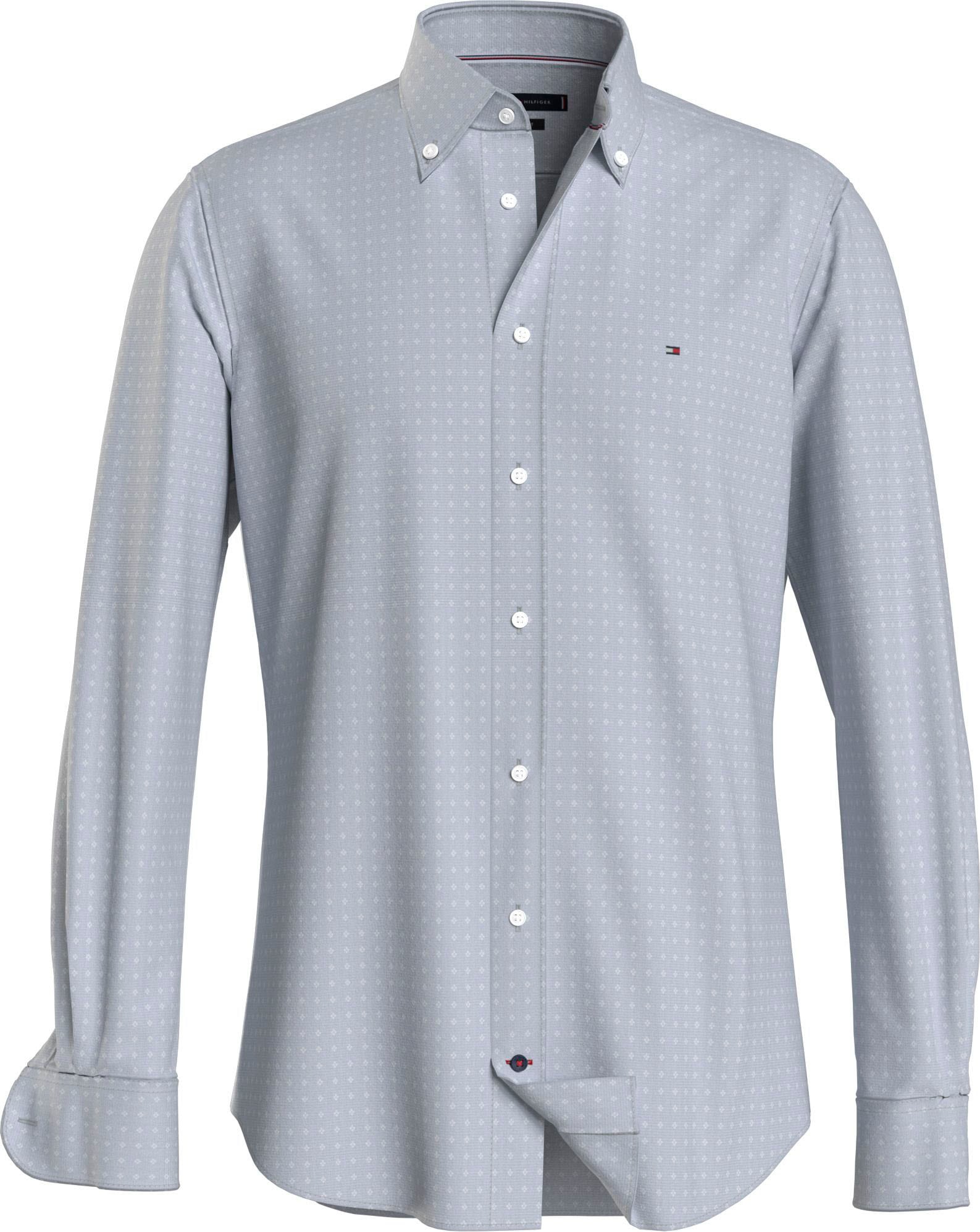 Tommy Hilfiger Langarmhemd »CL W-OXFORD DOBBY RF SHIRT«, mit dezenter Labelflag auf der Brust von TOMMY HILFIGER