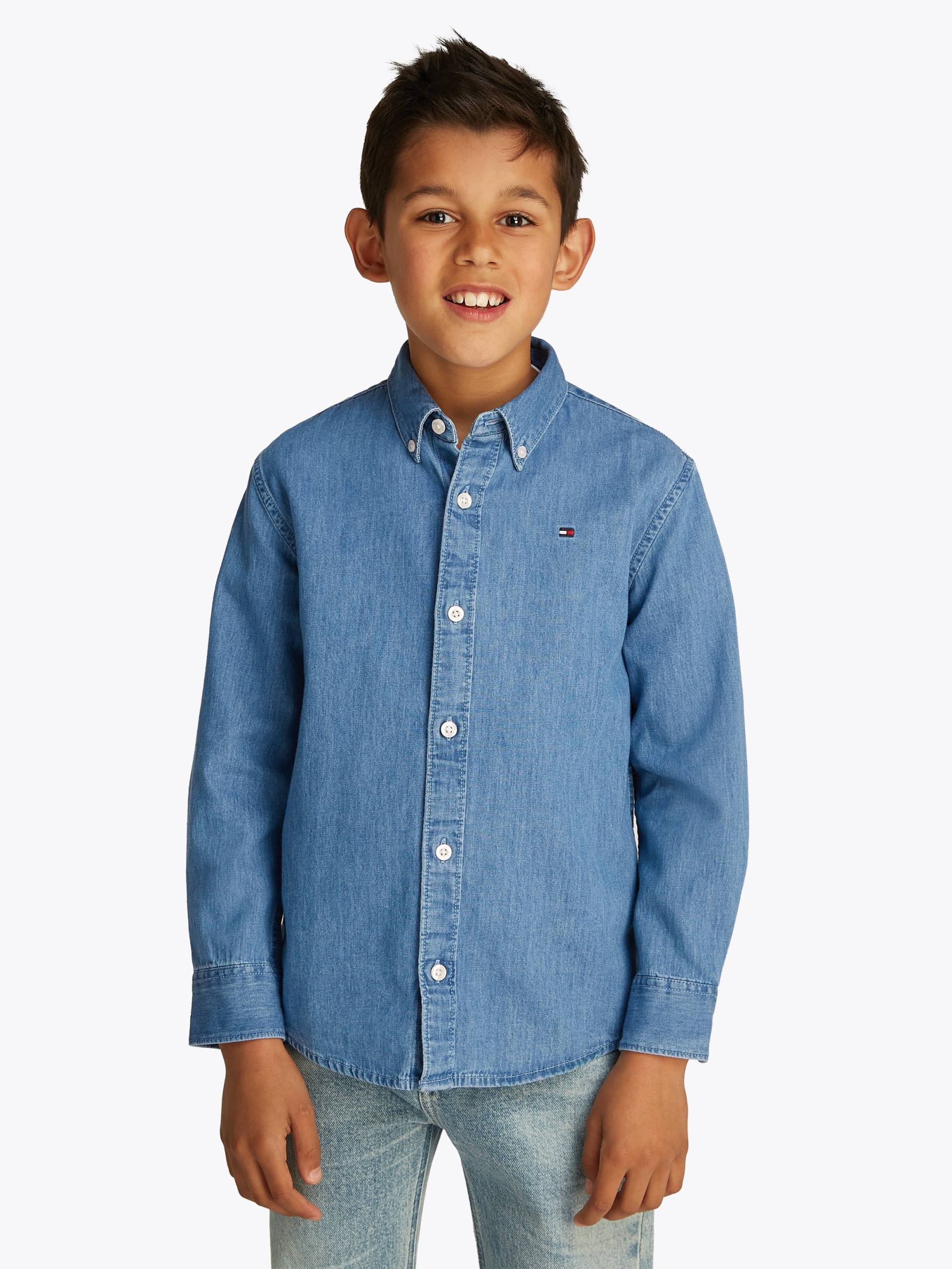 Tommy Hilfiger Langarmhemd »DENIM CHAMBRAY SHIRT LS«, in blauer Waschung, mit Logostickerei Tommy Hilfiger Langarmhemd »DENIM CHAMBRAY SHIRT LS«, in blauer Waschung, mit Logostickerei von TOMMY HILFIGER
