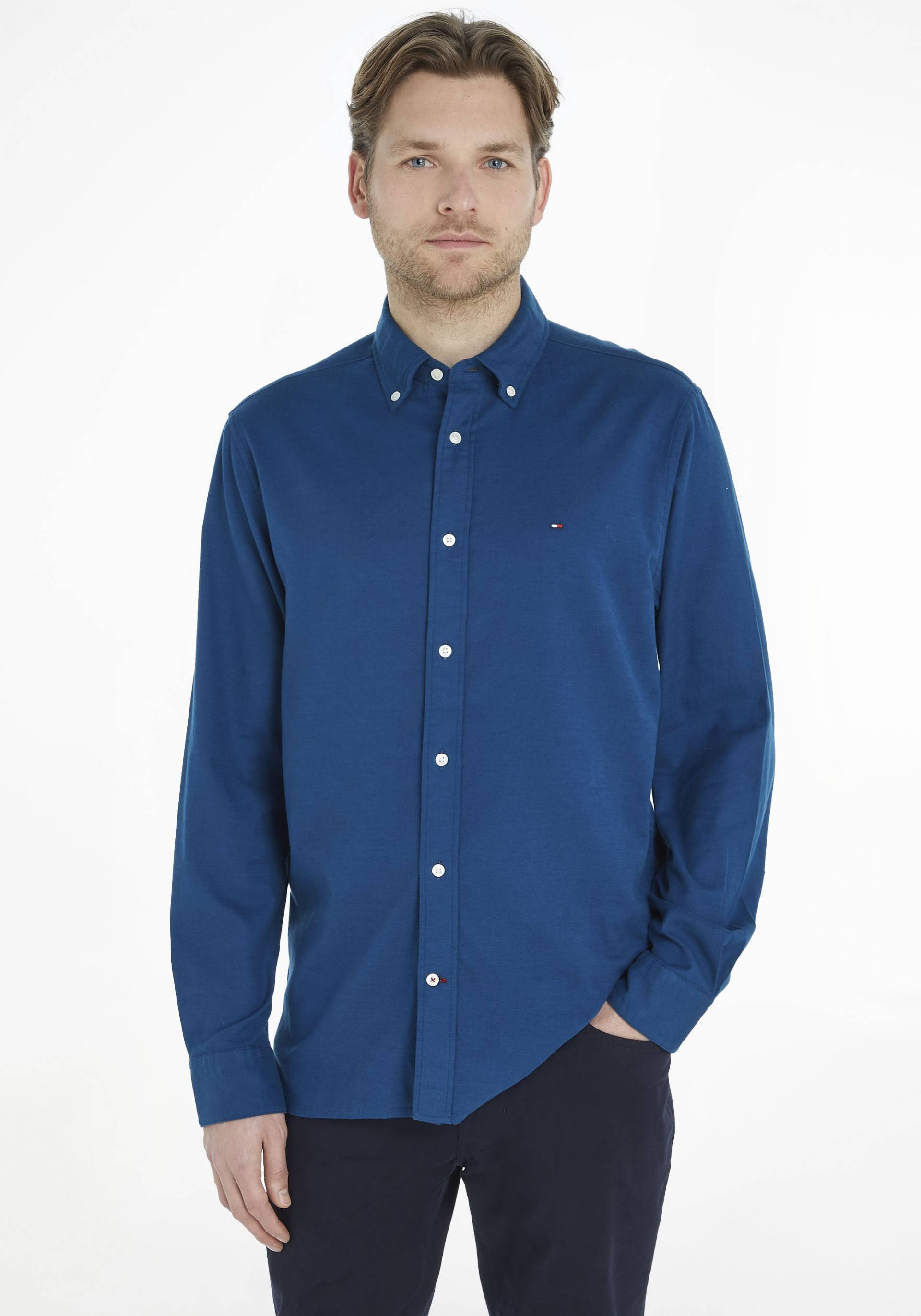 Tommy Hilfiger Langarmhemd »FLEX BRUSHED TWILL RF SHIRT« von TOMMY HILFIGER