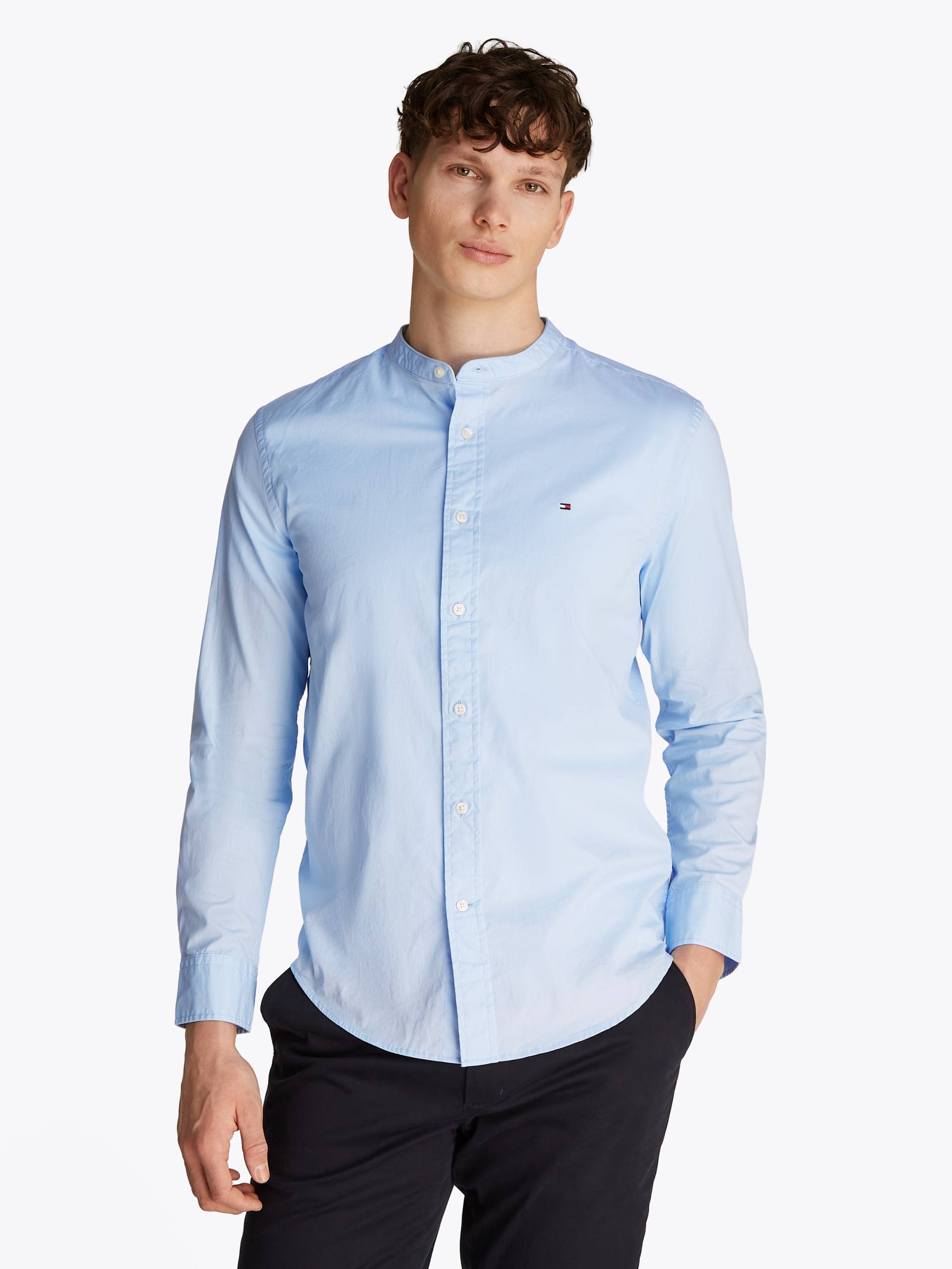 Tommy Hilfiger Langarmhemd »FLEX POPLIN SOLID MAO RF SHIRT« von TOMMY HILFIGER