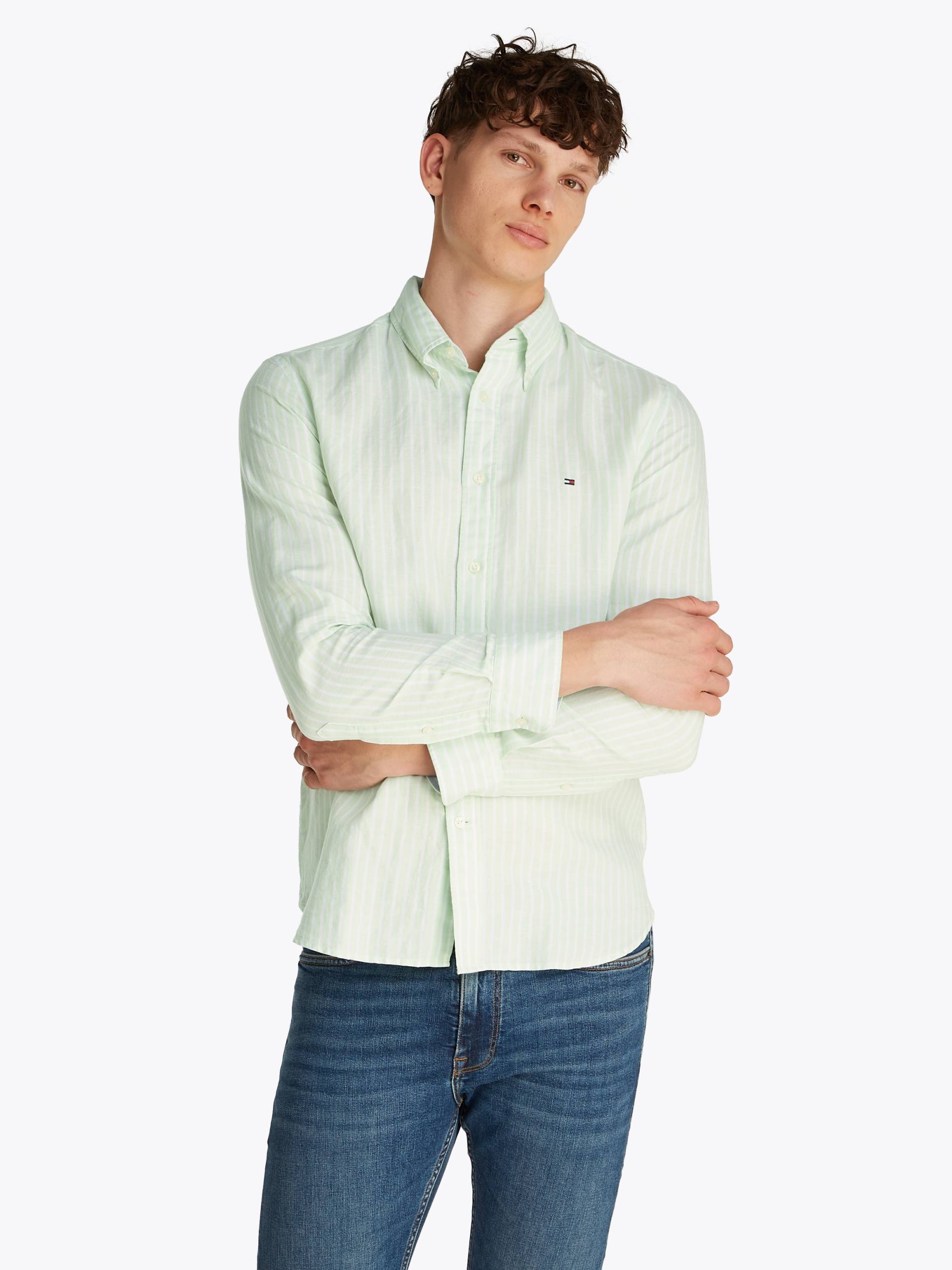 Tommy Hilfiger Langarmhemd »LINEN BLEND BOLD STRIPE«, mit feinen Streifen von TOMMY HILFIGER