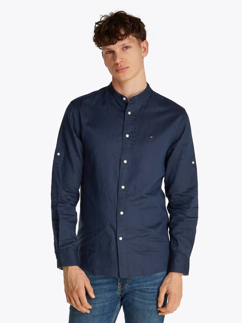 Tommy Hilfiger Langarmhemd »LINEN BLEND MAO COLLAR SHIRT« von TOMMY HILFIGER