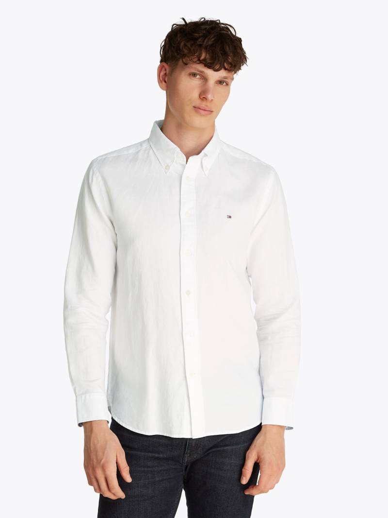Tommy Hilfiger Langarmhemd »LINEN BLEND SOLID RF SHIRT«, mit Button-down-Kragen von TOMMY HILFIGER