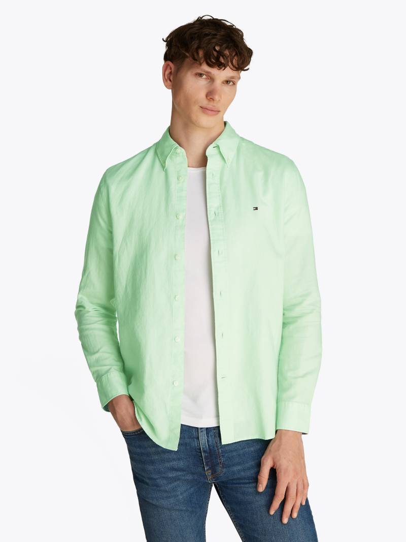 Tommy Hilfiger Langarmhemd »LINEN BLEND SOLID RF SHIRT«, mit Button-down-Kragen von TOMMY HILFIGER
