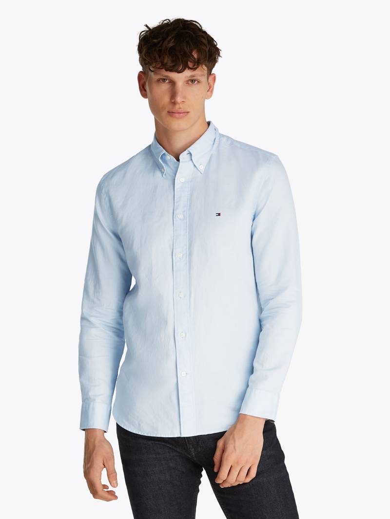 Tommy Hilfiger Langarmhemd »LINEN BLEND SOLID RF SHIRT«, mit Button-down-Kragen von TOMMY HILFIGER