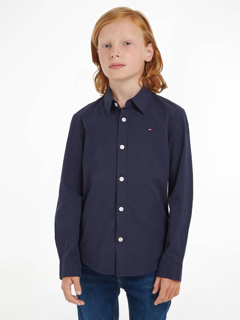 Tommy Hilfiger Langarmhemd »SOLID STRETCH POPLIN SHIRT L/S«, Kinder Kids Junior MiniMe,für Jungen von TOMMY HILFIGER