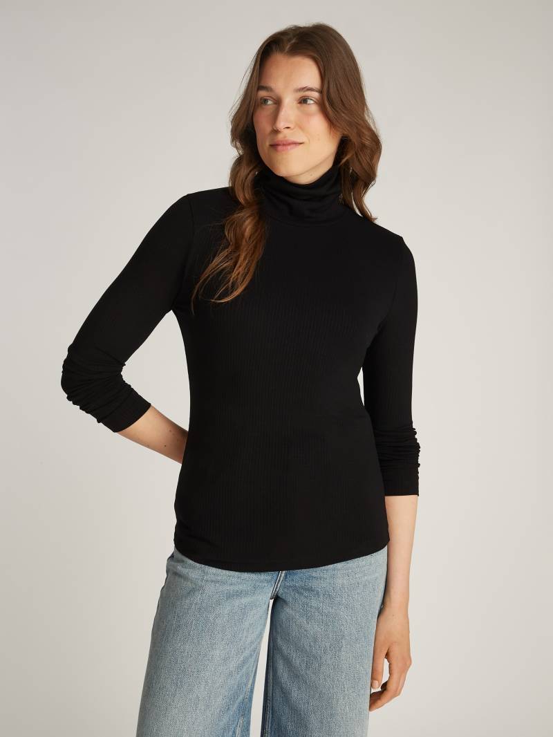 Tommy Hilfiger Langarmshirt »SLIM 5X2 RIB ROLL-NK LS«, in gerippter Struktur von TOMMY HILFIGER