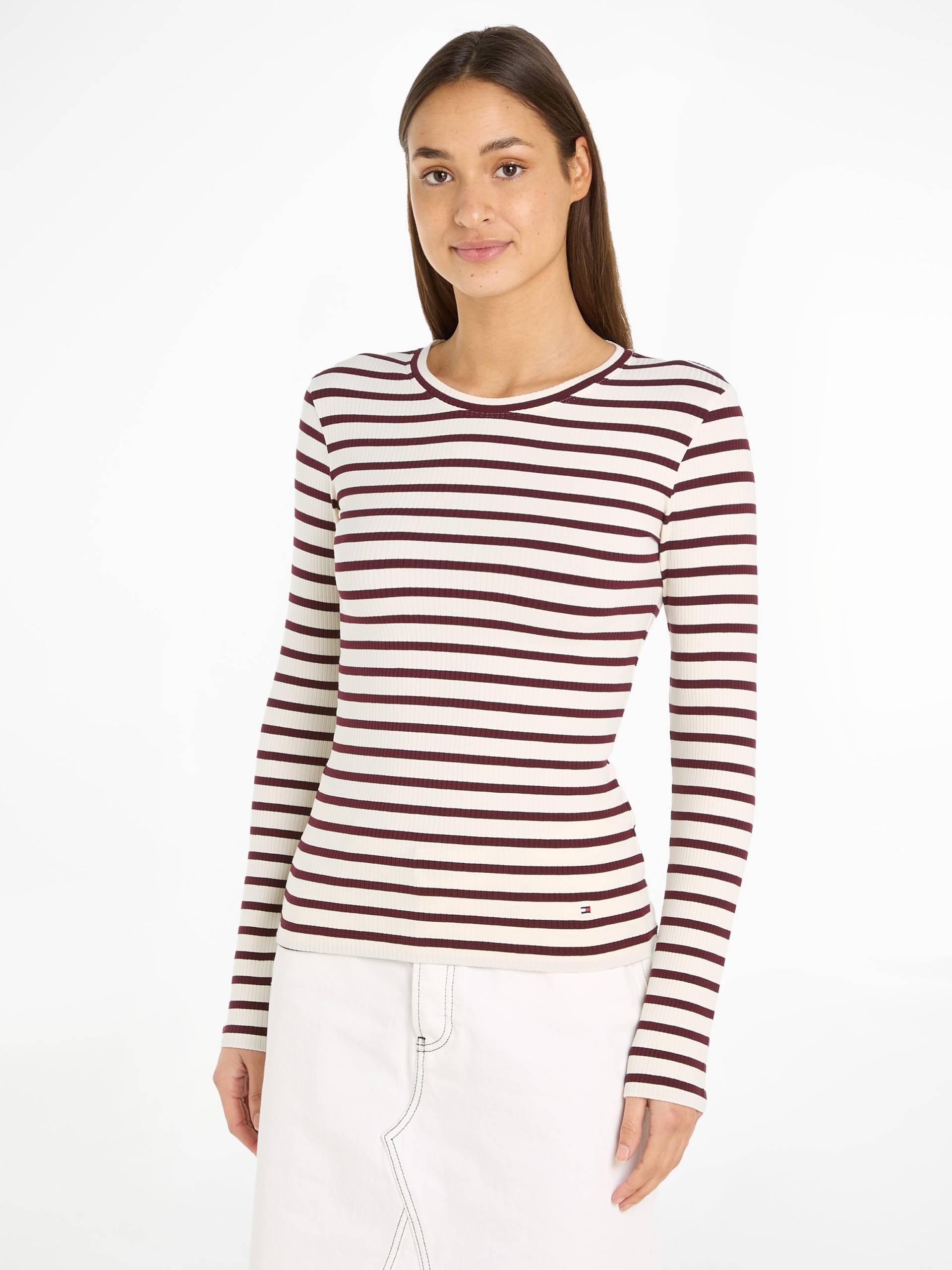 Tommy Hilfiger Langarmshirt »SLIM 5X2 RIB STRIPE C-NK LS« von TOMMY HILFIGER