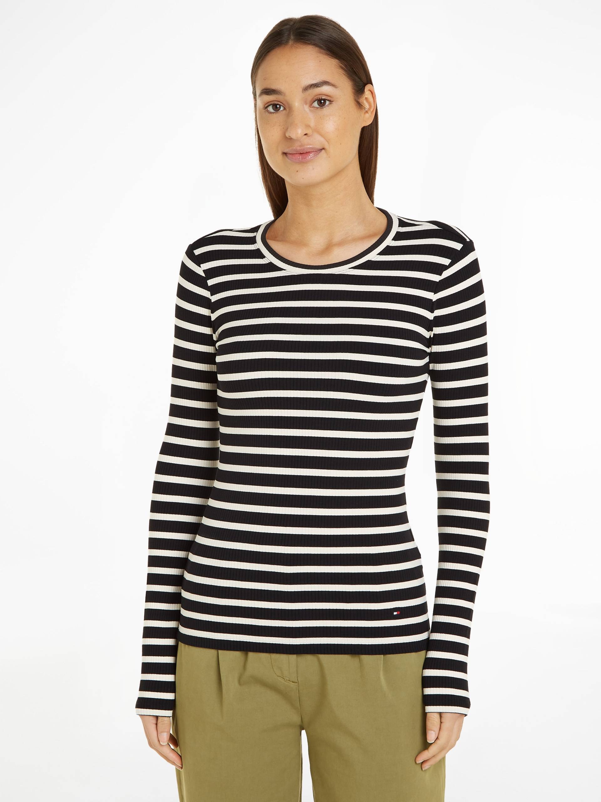 Tommy Hilfiger Langarmshirt »SLIM 5X2 RIB STRIPE C-NK LS« von TOMMY HILFIGER