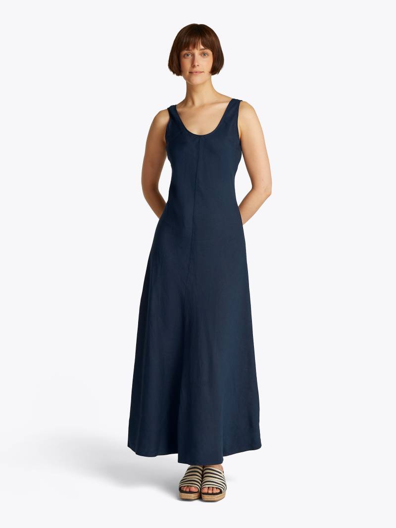 Tommy Hilfiger Maxikleid »TEXTURED LINEN TANK MAXI DRESS«, mit Metalllabel,kühlendes Premium Leinen von TOMMY HILFIGER