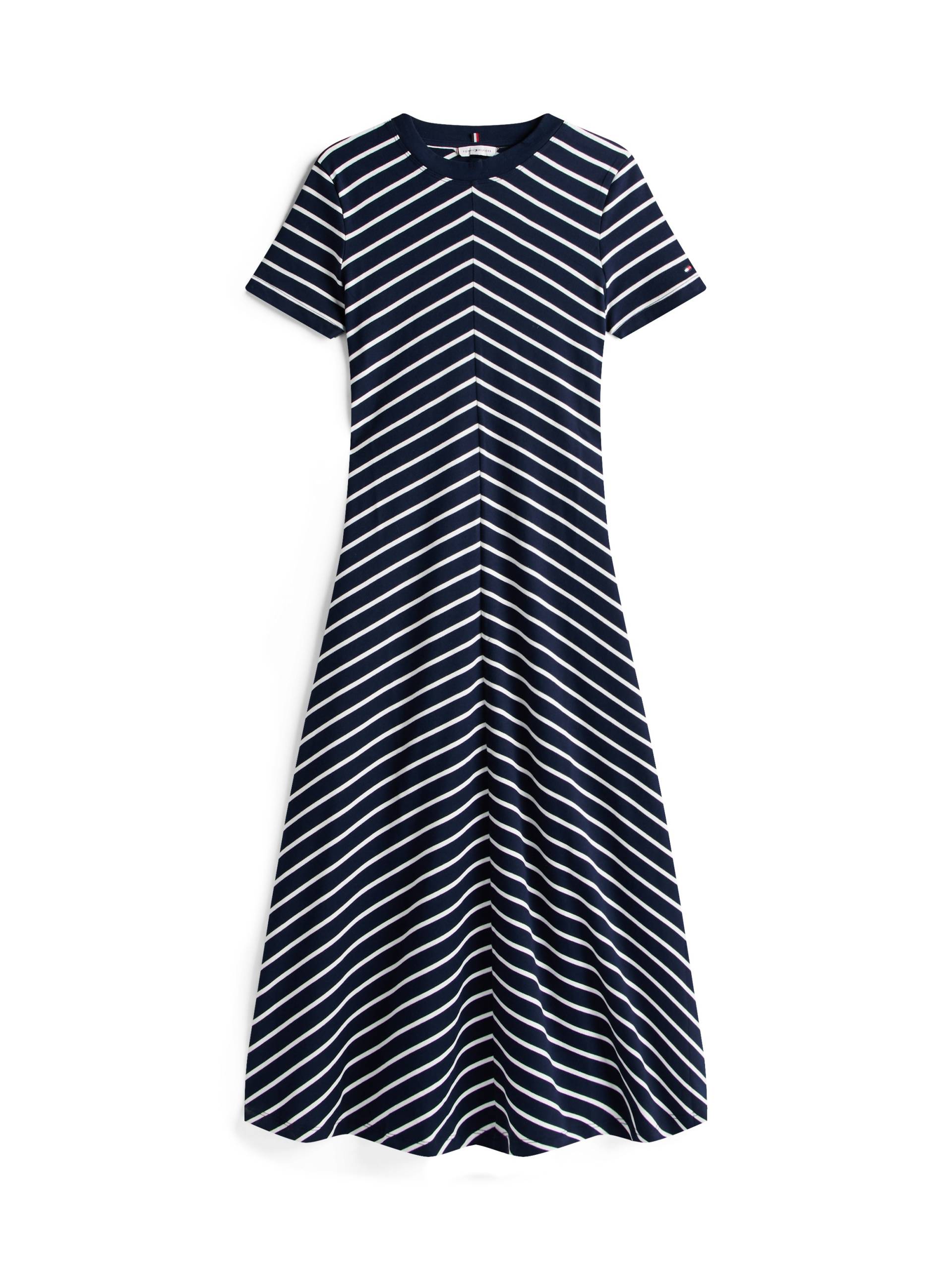 Tommy Hilfiger Midikleid »MODERN F&F MIDI DRESS«, mit Logostickerei, mit Teilungsnähten von TOMMY HILFIGER