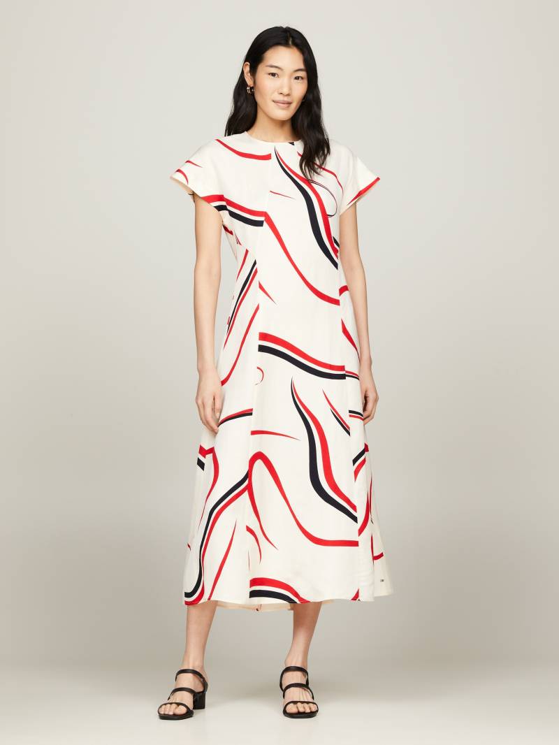 Tommy Hilfiger Midikleid »RIBBON F&F SS MIDI DRESS«, mit Allover-Muster von TOMMY HILFIGER
