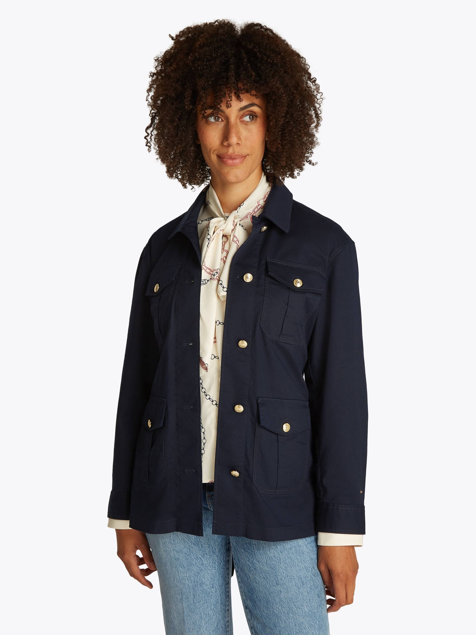 Tommy Hilfiger Outdoorjacke »GOLD BUTTON UTILITY JACKET«, mit goldfarbenem Knopf von TOMMY HILFIGER