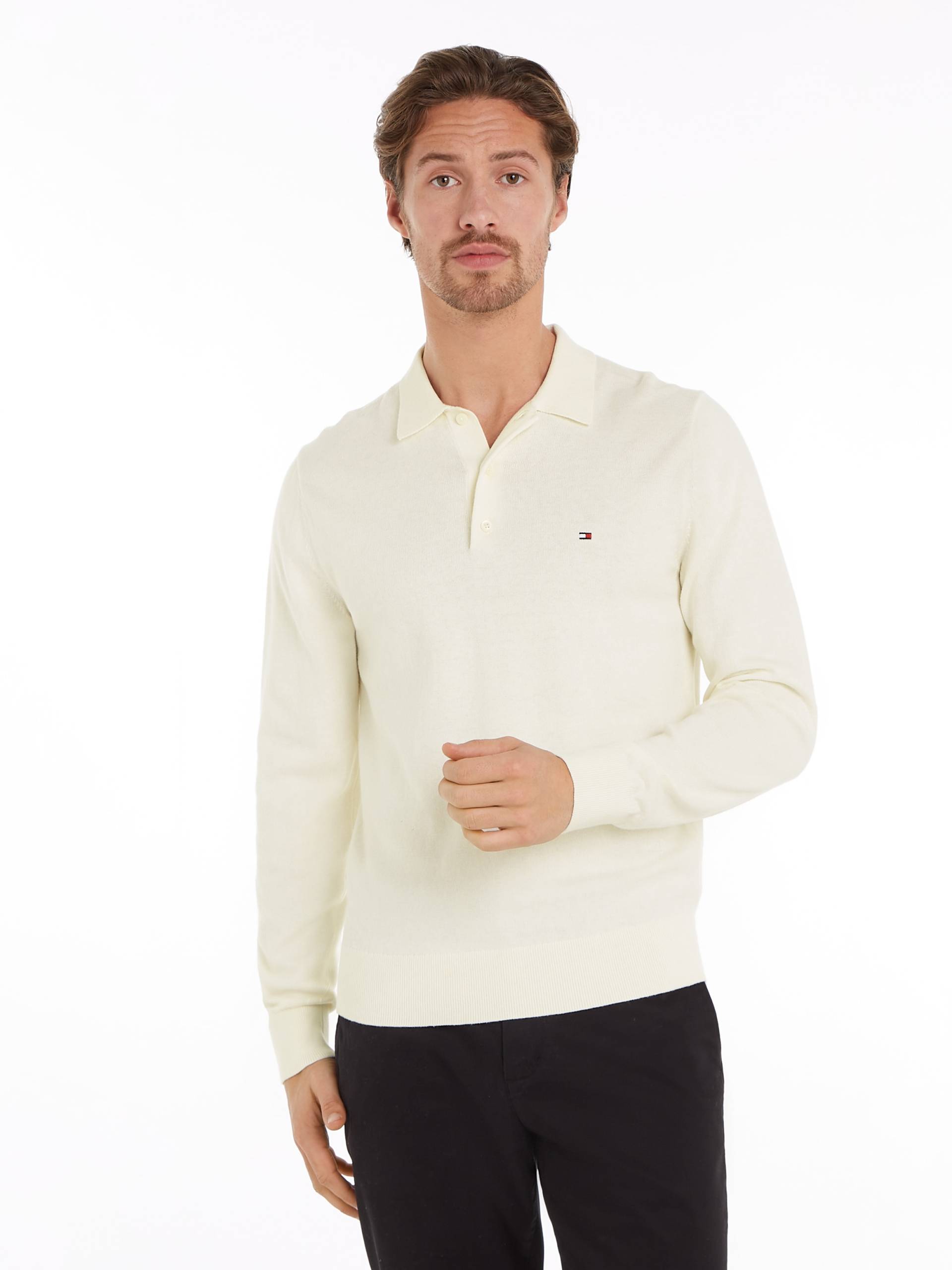 Tommy Hilfiger Polokragenpullover »PIMA ORG CTN CASHMERE LS POLO«, Flag-Stickerei auf Brust Tommy Hilfiger Polokragenpullover »PIMA ORG CTN CASHMERE LS POLO«, Flag-Stickerei auf Brust von TOMMY HILFIGER