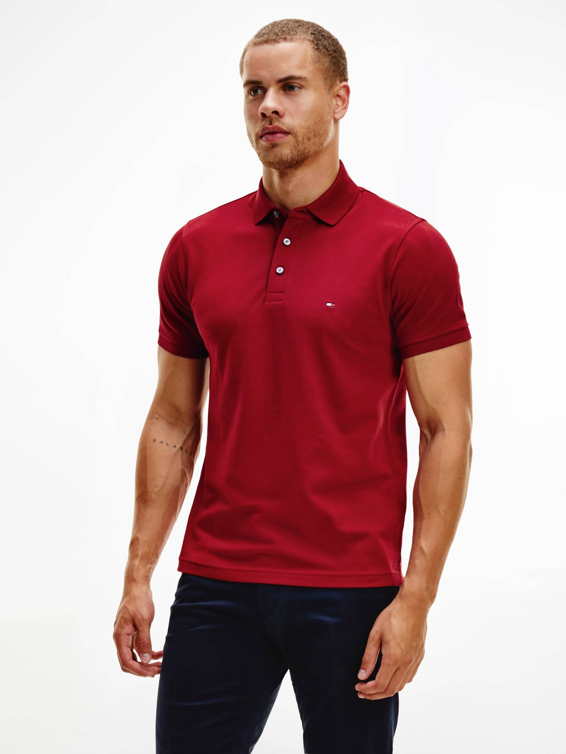 Tommy Hilfiger Poloshirt »1985 SLIM POLO«, Markenstickerei, aus Baumwoll-Piqué von TOMMY HILFIGER