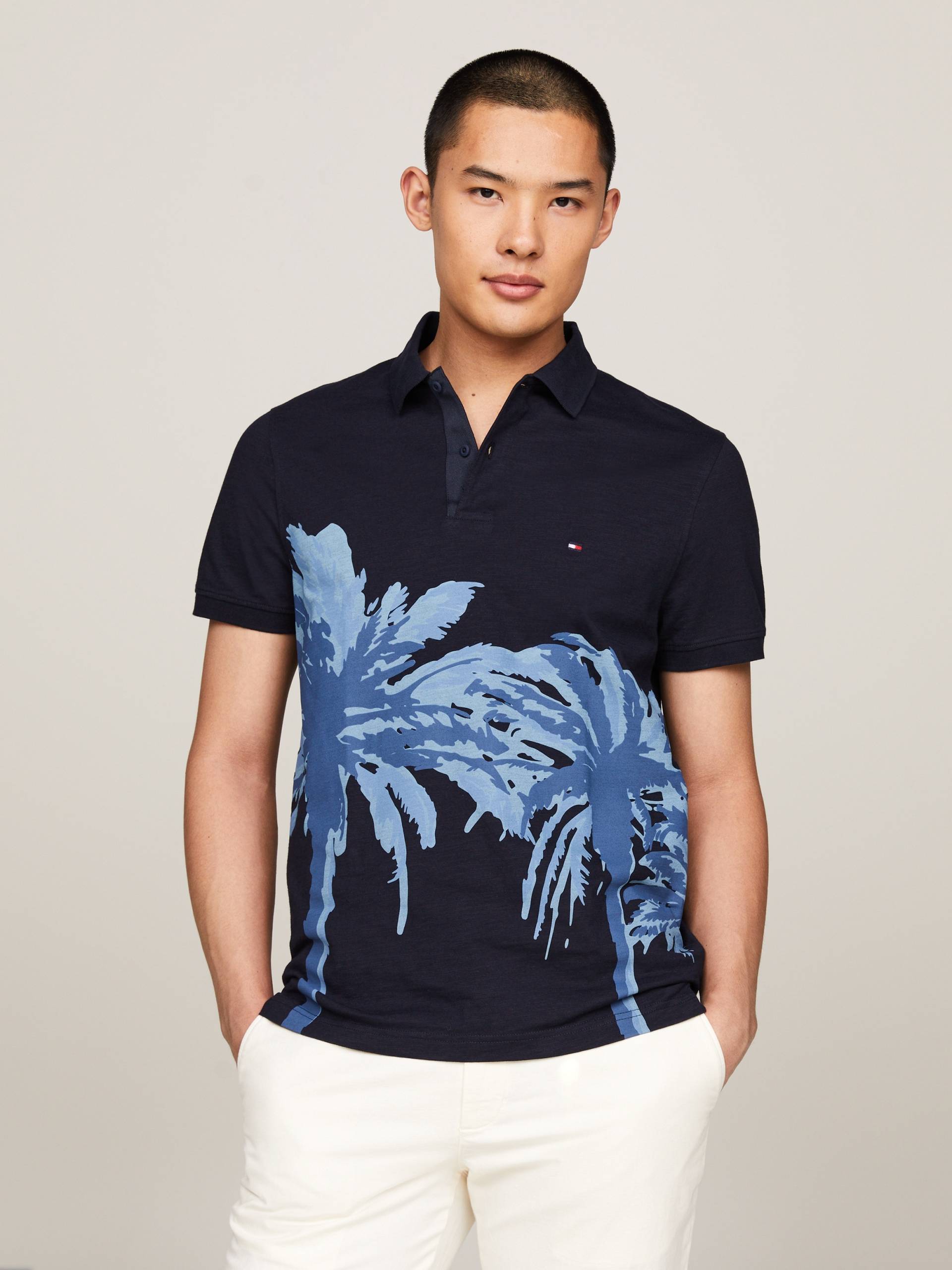 Tommy Hilfiger Poloshirt »PALM PLACEMENT PRINT REG POLO«, kontrastreicher Palmenprint Tommy Hilfiger Poloshirt »PALM PLACEMENT PRINT REG POLO«, kontrastreicher Palmenprint von TOMMY HILFIGER