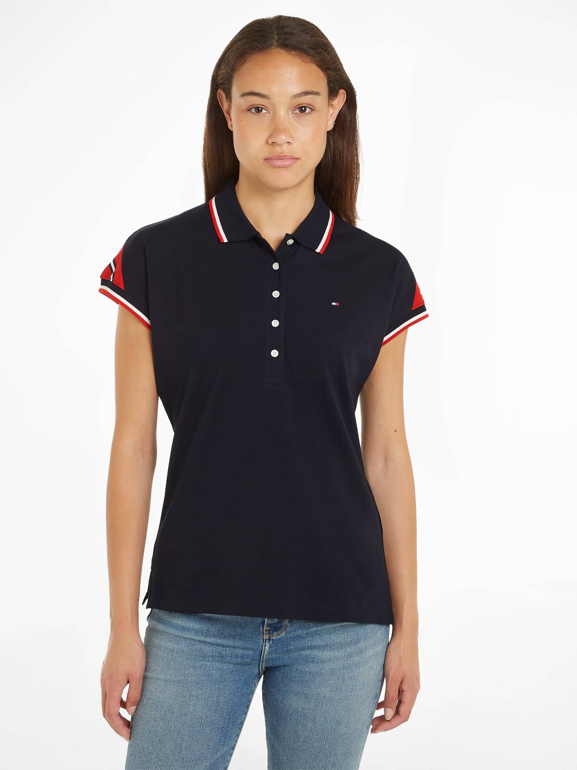 Tommy Hilfiger Poloshirt »REG STRIPE SLV POLO CAP SLEEVE« von TOMMY HILFIGER