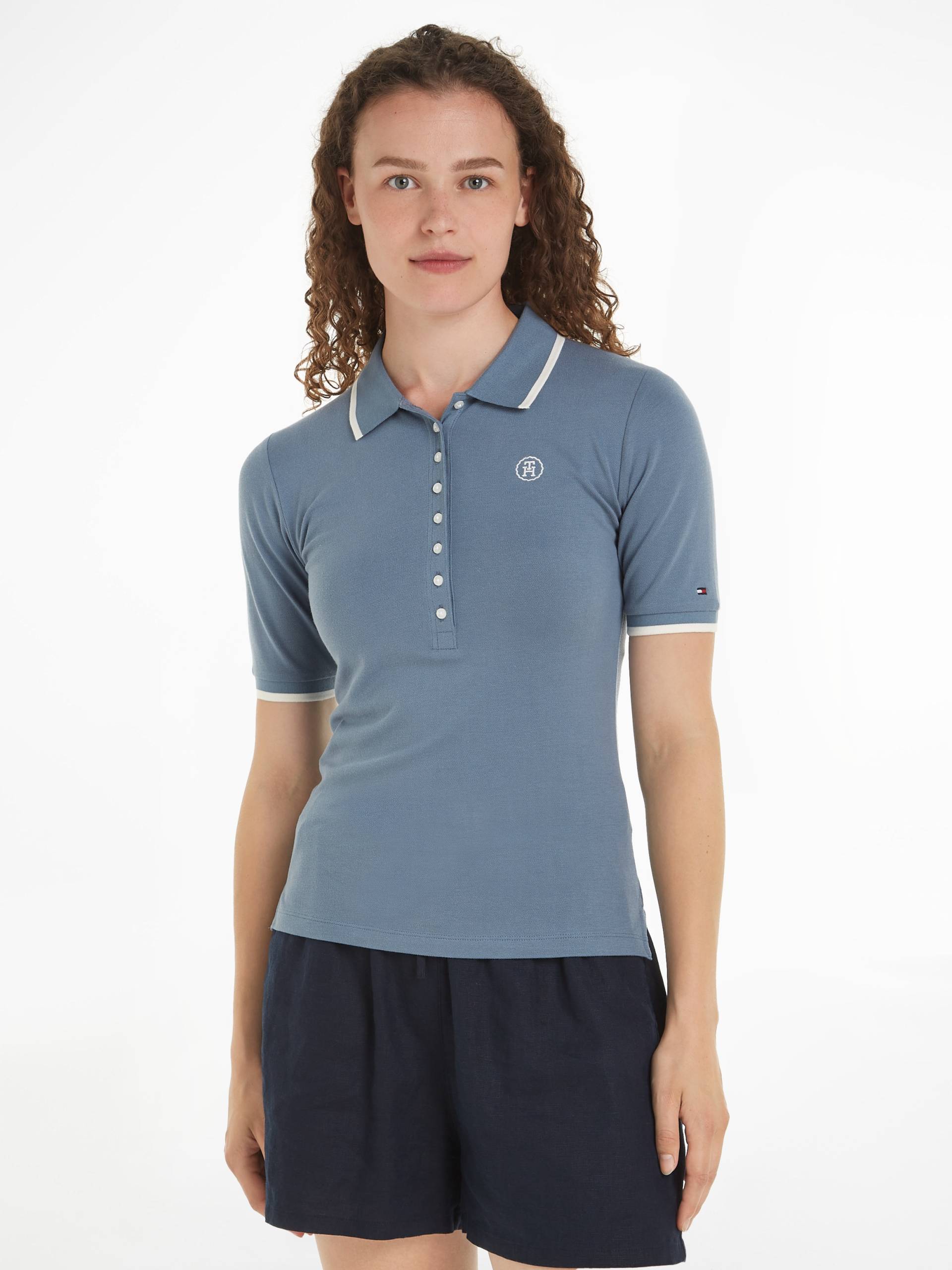 Tommy Hilfiger Poloshirt »SLIM SMD TIPPING LYOCELL POLO SS« von TOMMY HILFIGER