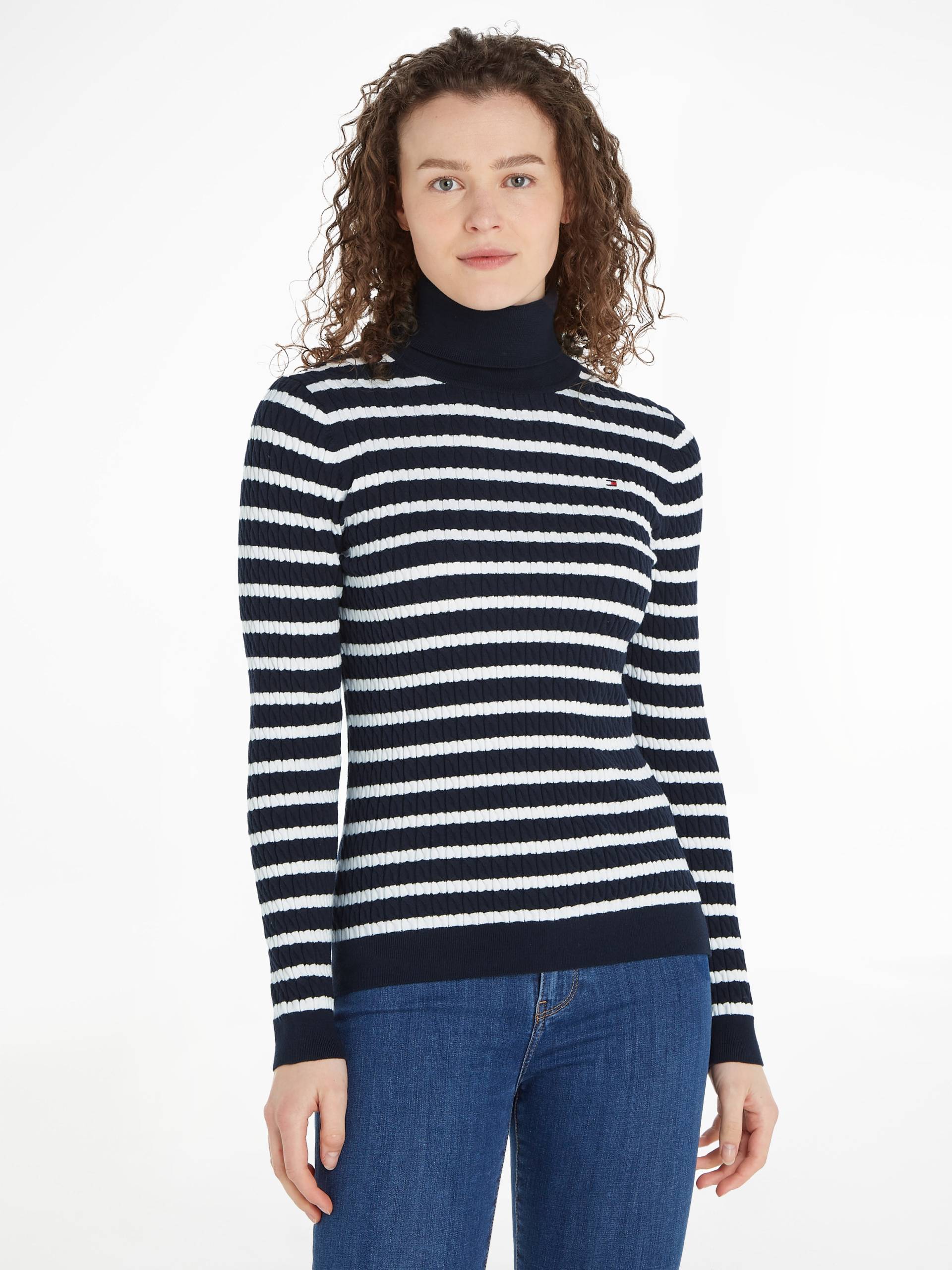 Tommy Hilfiger Rollkragenpullover »SKINNY CABLE ROLL-NK SWEATER« von TOMMY HILFIGER