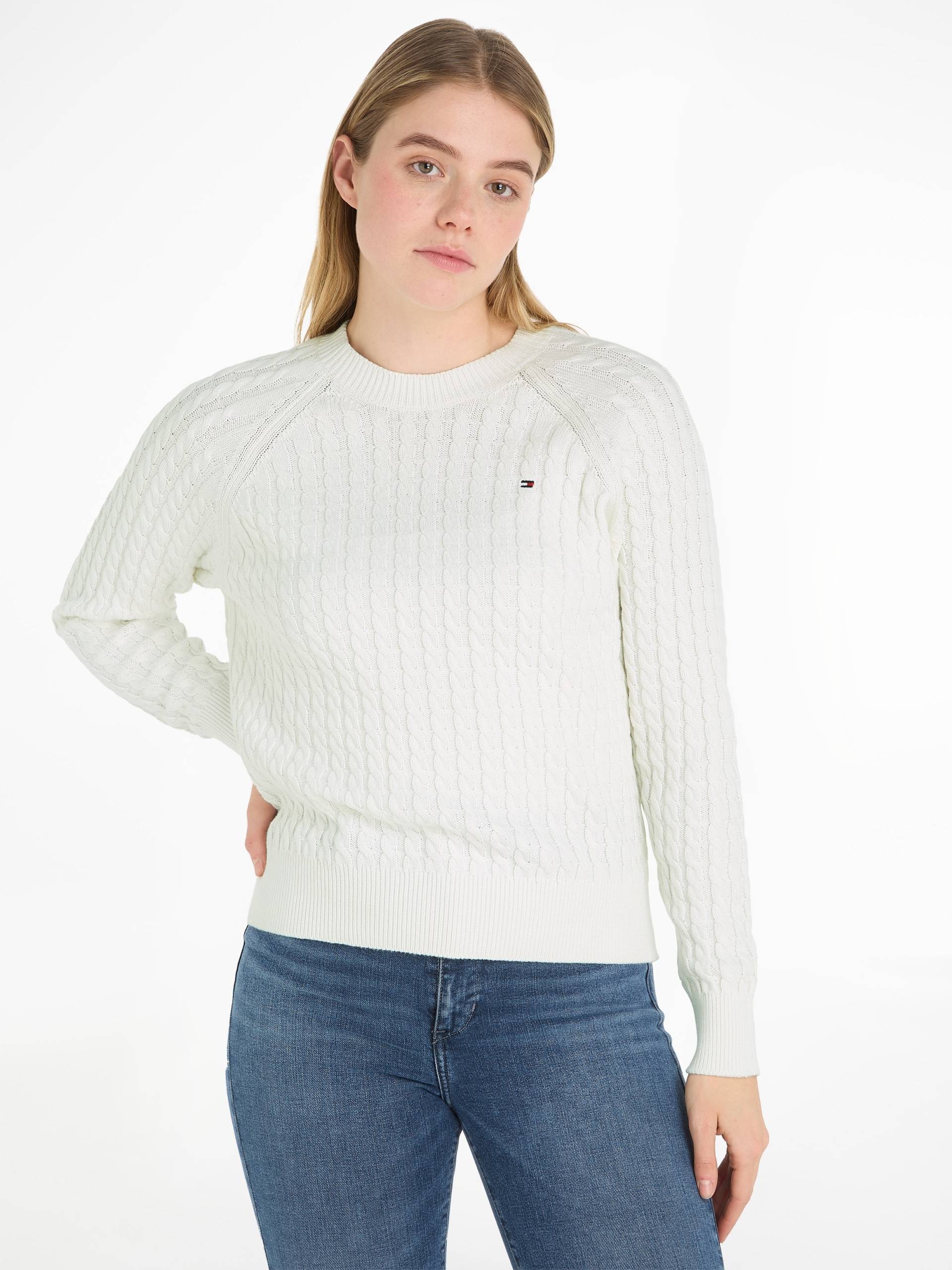 Tommy Hilfiger Rundhalspullover »CO CABLE C-NK SWEATER« von TOMMY HILFIGER