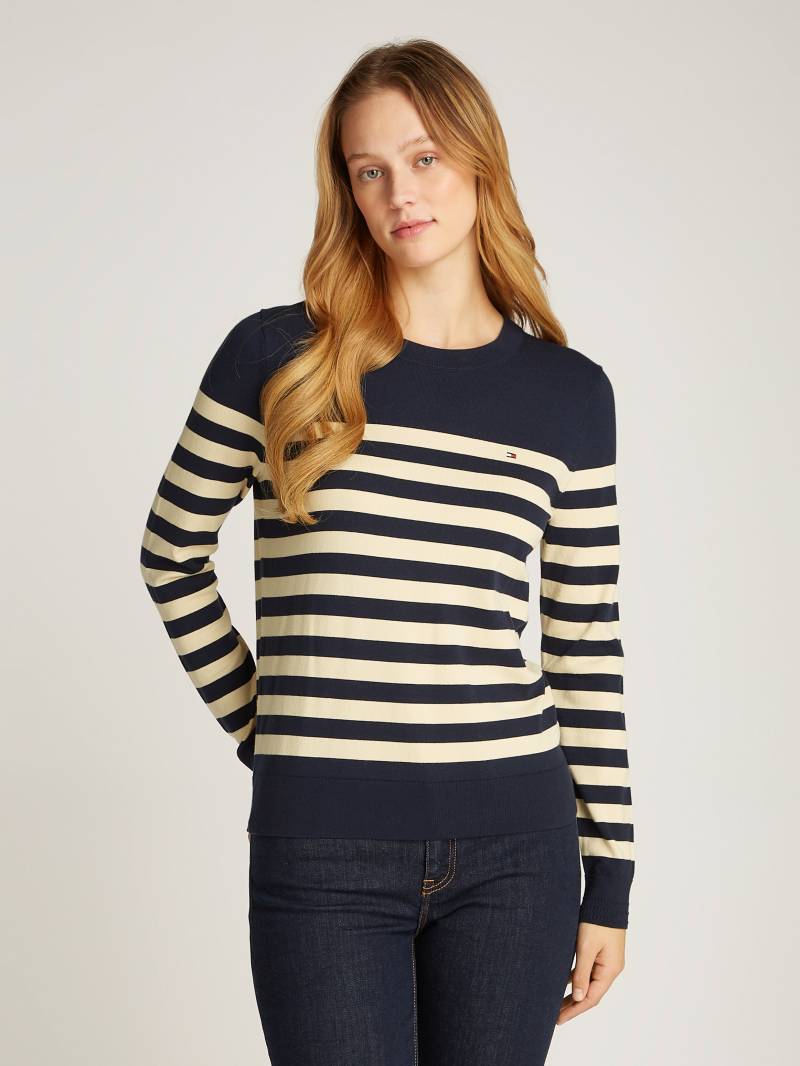 Tommy Hilfiger Rundhalspullover »CO JERSEY STITCH LS C-NK SWT«, mit Logostickerei Tommy Hilfiger Rundhalspullover »CO JERSEY STITCH LS C-NK SWT«, mit Logostickerei von TOMMY HILFIGER