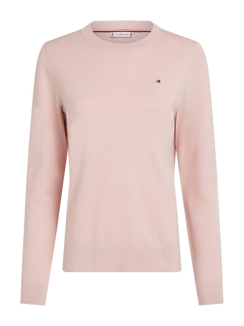 Tommy Hilfiger Rundhalspullover »CO JERSEY STITCH LS C-NK SWT«, mit Logostickerei von TOMMY HILFIGER