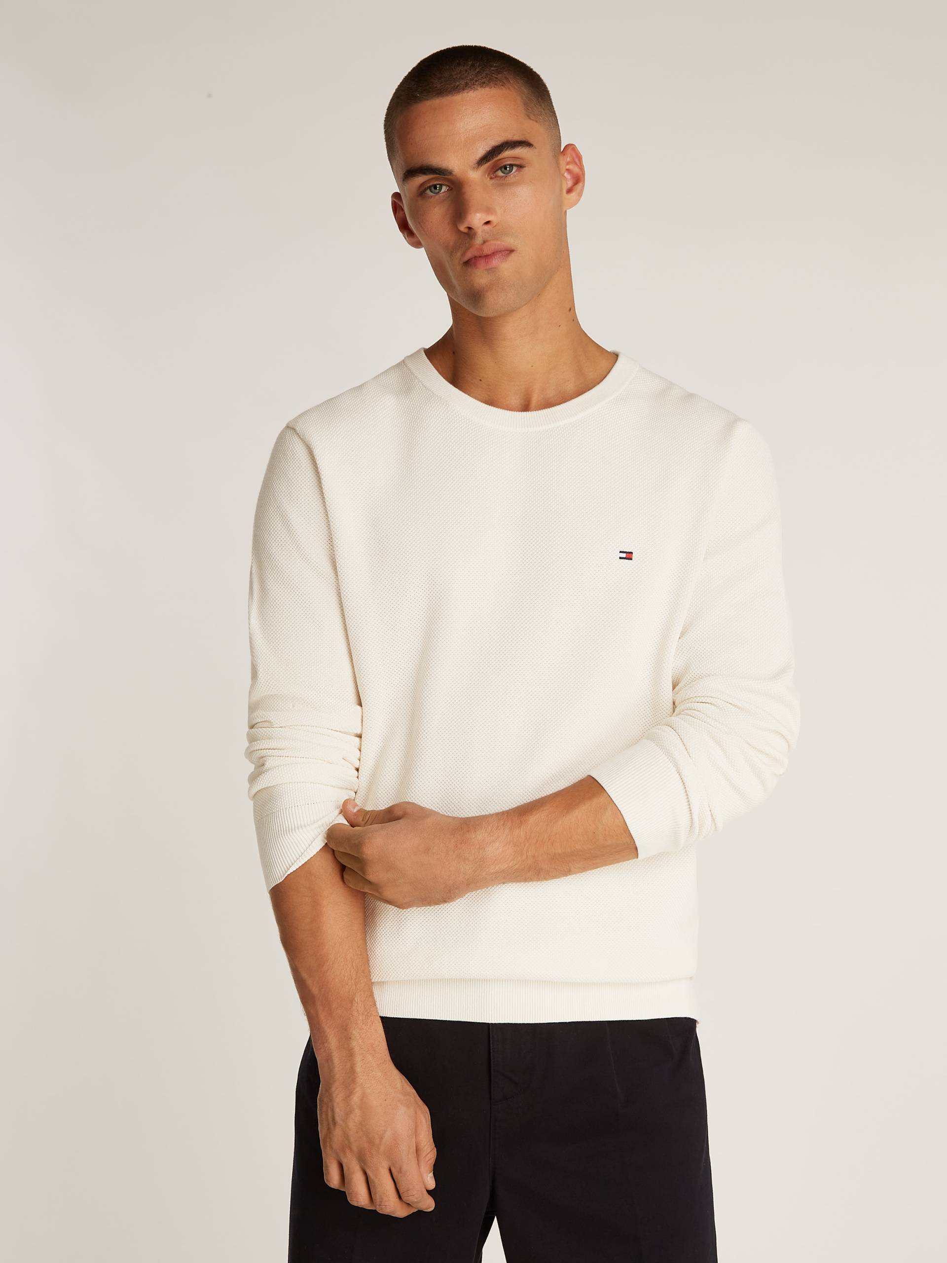 Tommy Hilfiger Rundhalspullover »ESSENTIAL STRUCTURE CREW NECK«, mit feiner Struktur von TOMMY HILFIGER