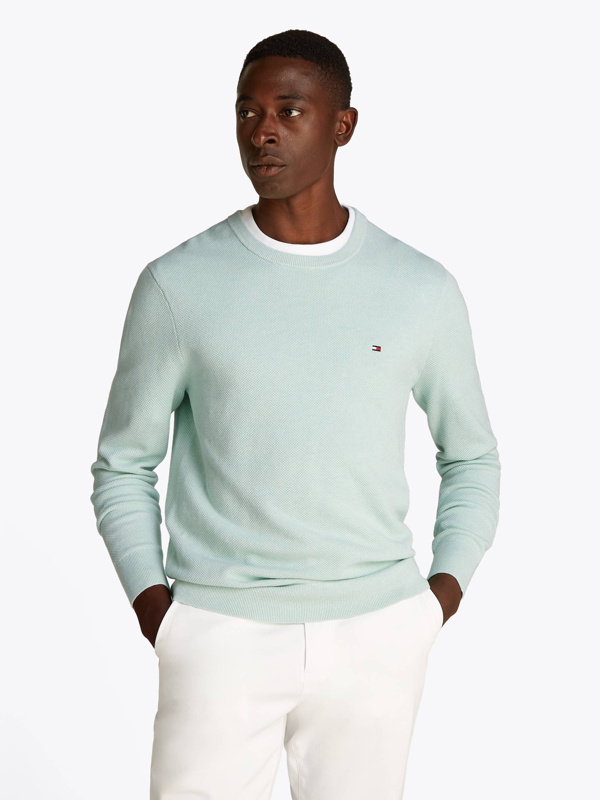 Tommy Hilfiger Rundhalspullover »ESSENTIAL STRUCTURE CREW NECK«, mit feiner Struktur von TOMMY HILFIGER